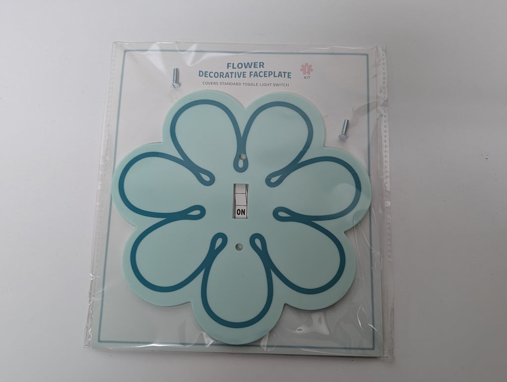 Flower Decorative Light Switch Faceplate Kit Blue Accent Wall Cover (New, Sealed)