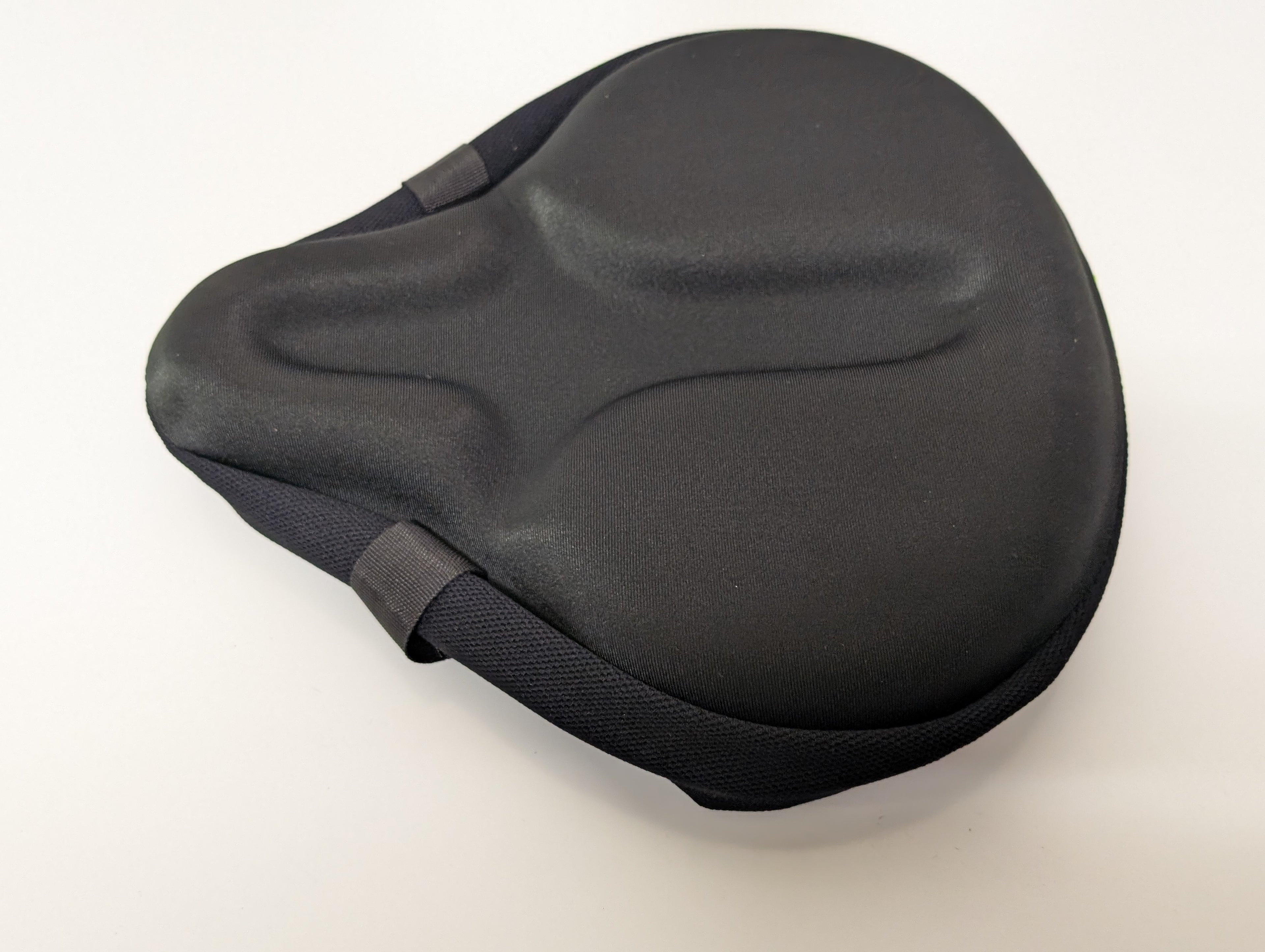 Black Memory Foam Bicycle Seat Cushion Cover w Reflective Trim Non-Slip