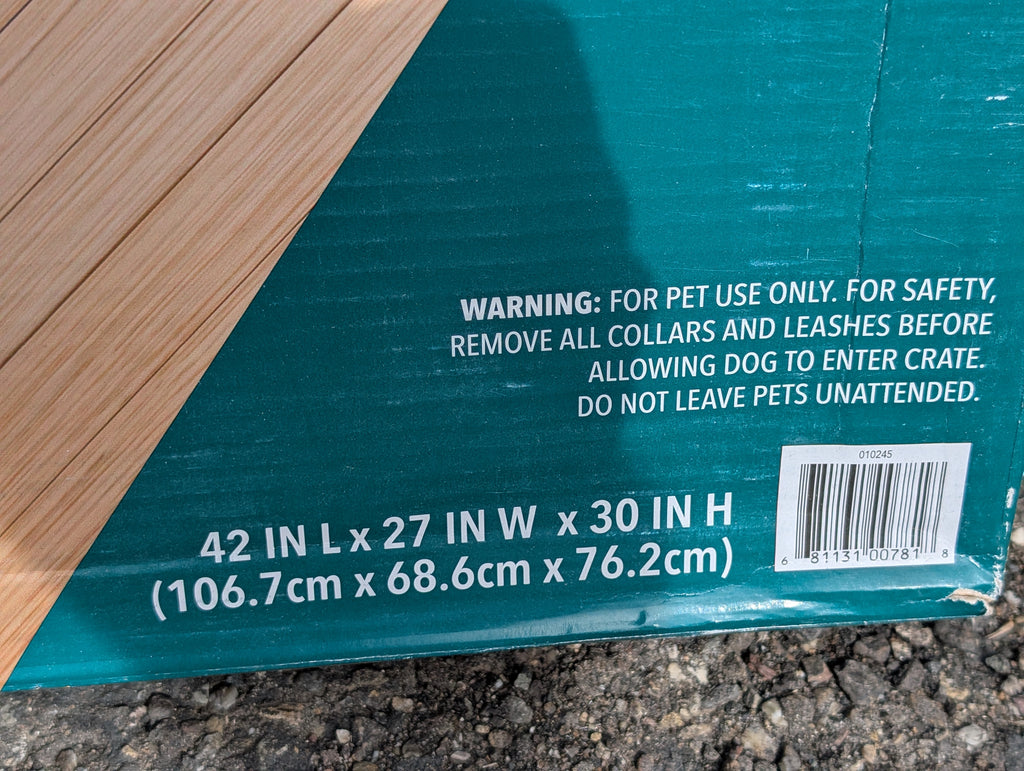 Vibrant Life XL Two Door Dog Training Crate 42in Heavy Duty Metal Pet Kennel