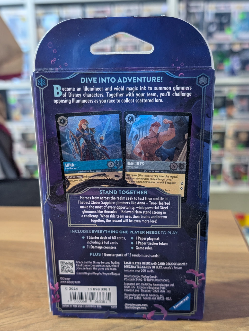 Disney Lorcana Ursula’s Return Starter Deck Hercules Anna Sapphire Steel TCG Set
