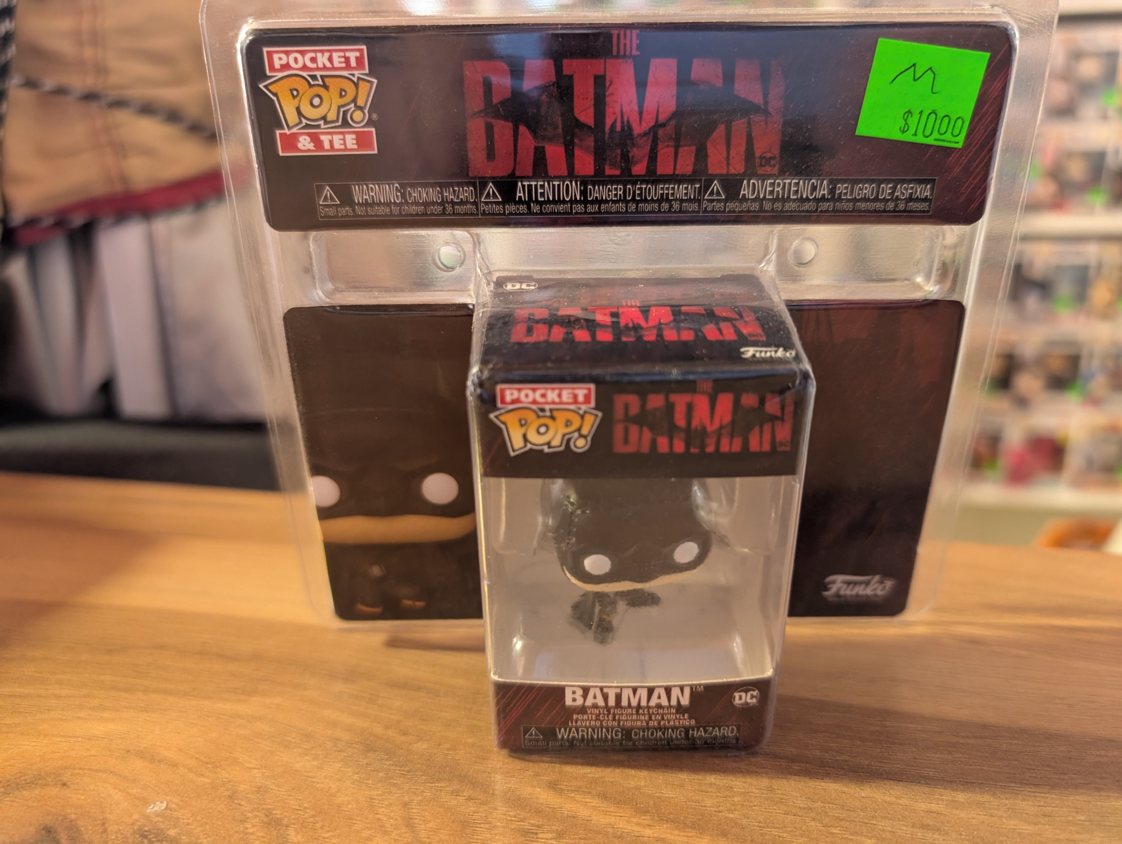 Funko Pocket Pop The Batman Vinyl Keychain & Tee Combo DC Collectible Set