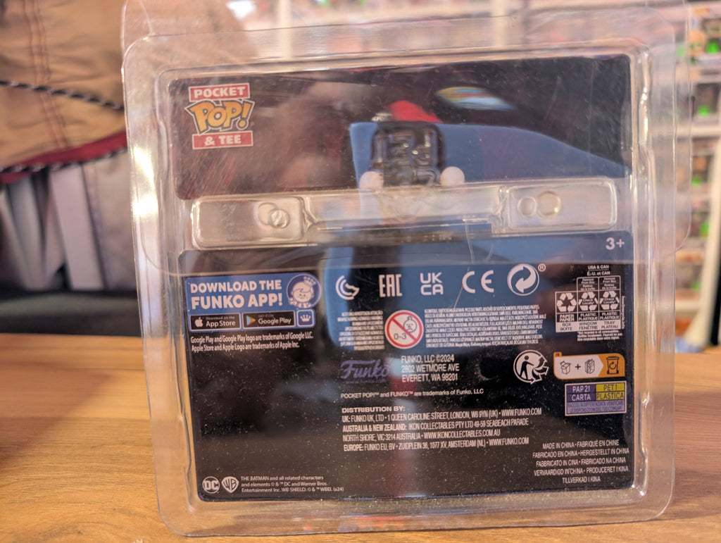Funko Pocket Pop The Batman Vinyl Keychain & Tee Combo DC Collectible Set