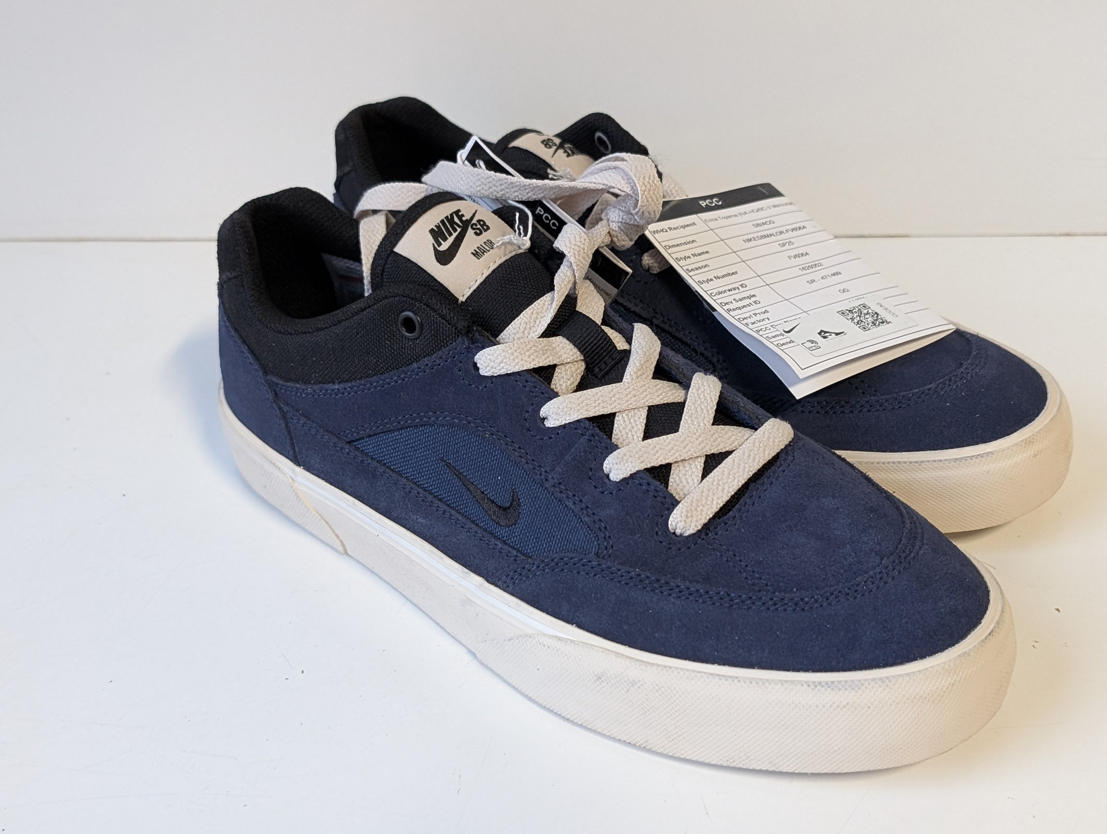 Nike SB Malor Navy Suede Skate Shoes Size 9 Not for Resale Dev Sample Collectible