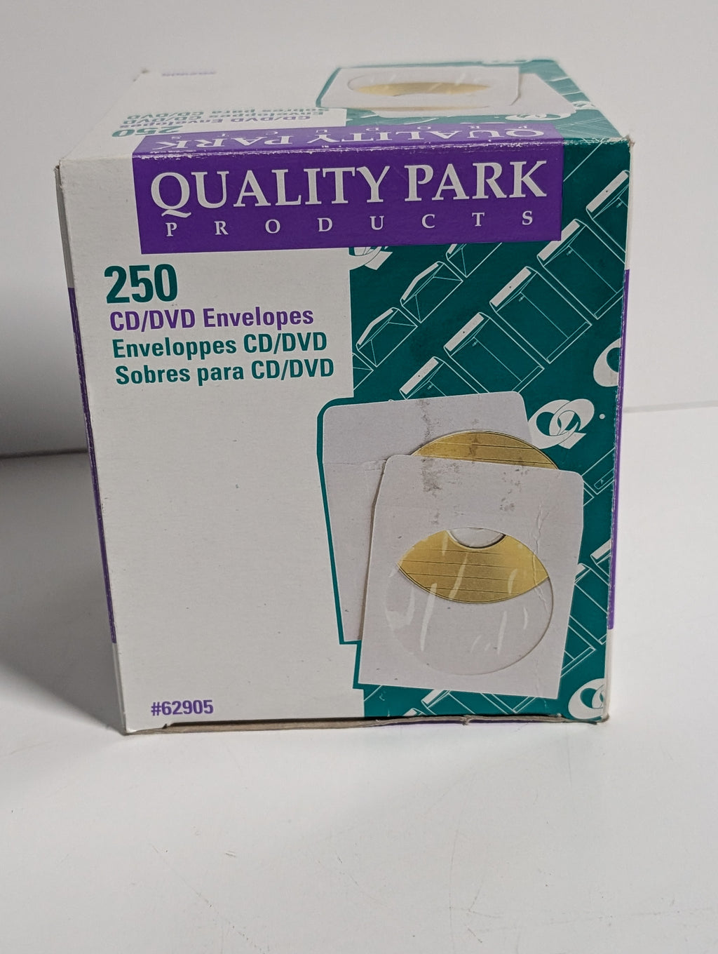 Quality Park CD/DVD Paper Envelopes White Window Sleeves 250-Count Storage Pack