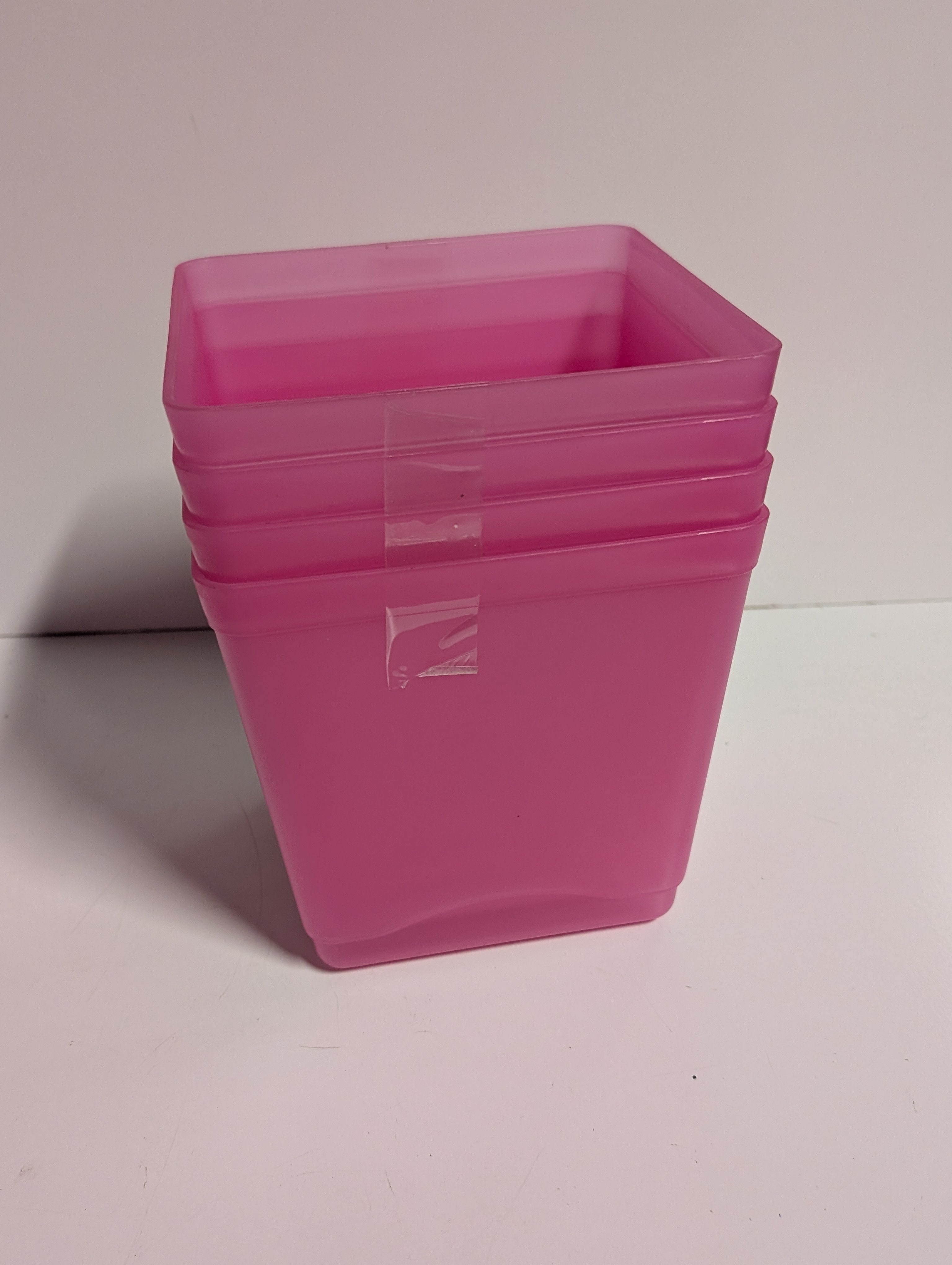Ankyo Pink Cube Storage Bins Set of 4 Recycled Plastic Organizing Containers