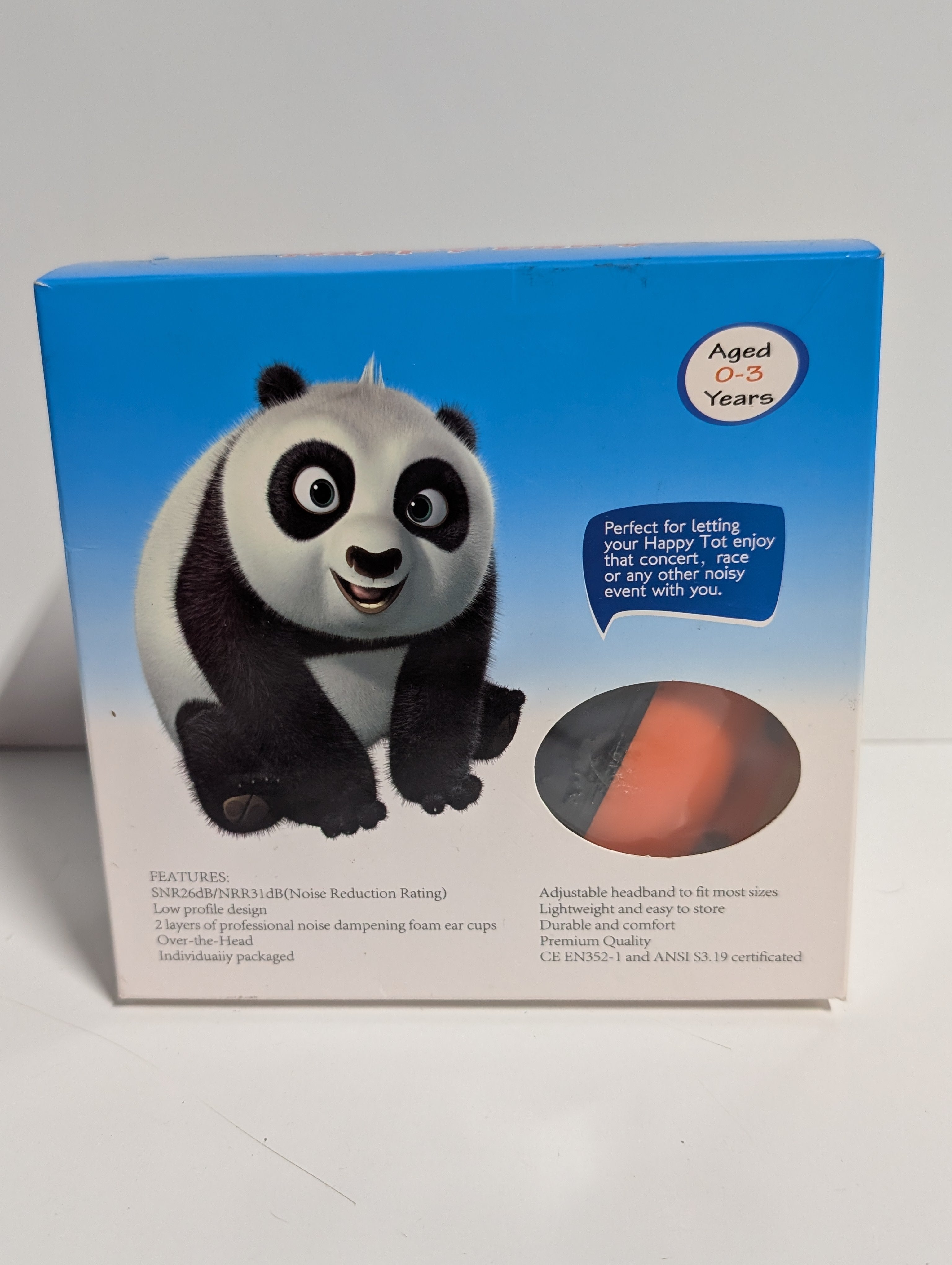 Infant Noise-Reducing Ear Muffs Panda Theme Baby Hearing Protection Ages 0–3