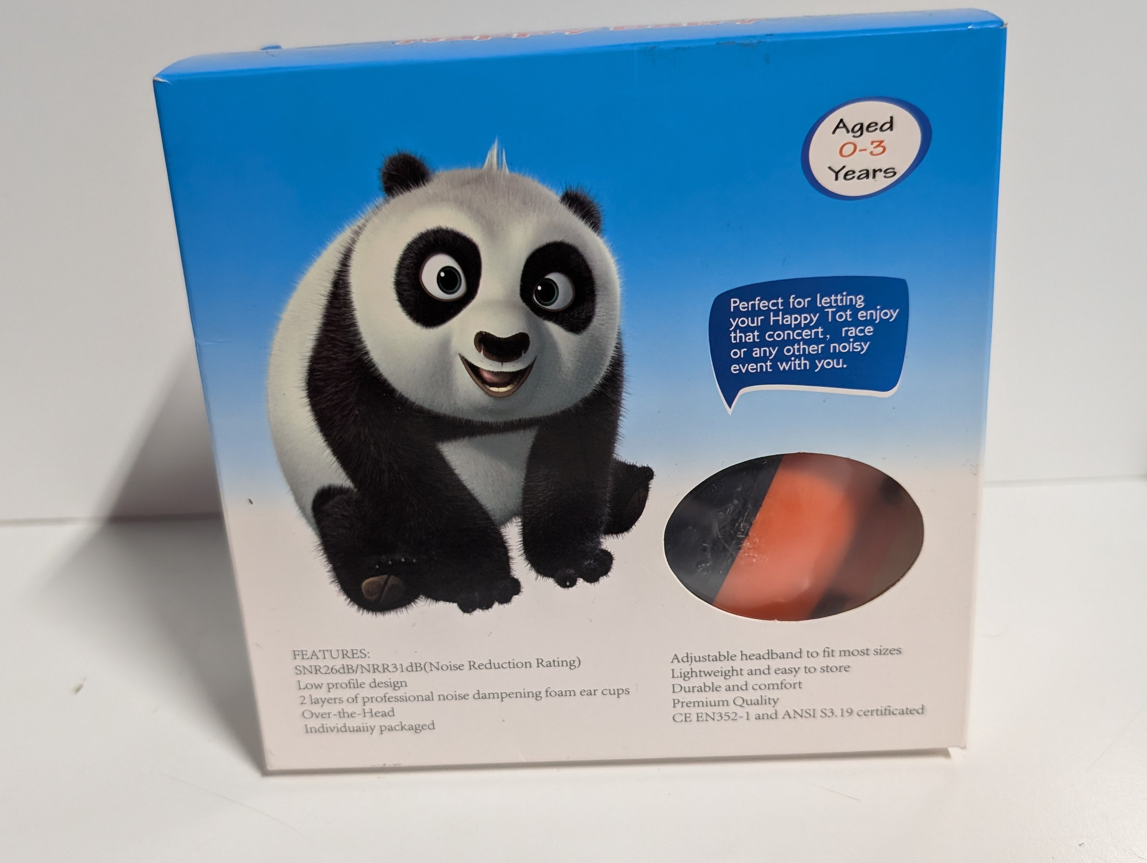 Infant Noise-Reducing Ear Muffs Panda Theme Baby Hearing Protection Ages 0–3