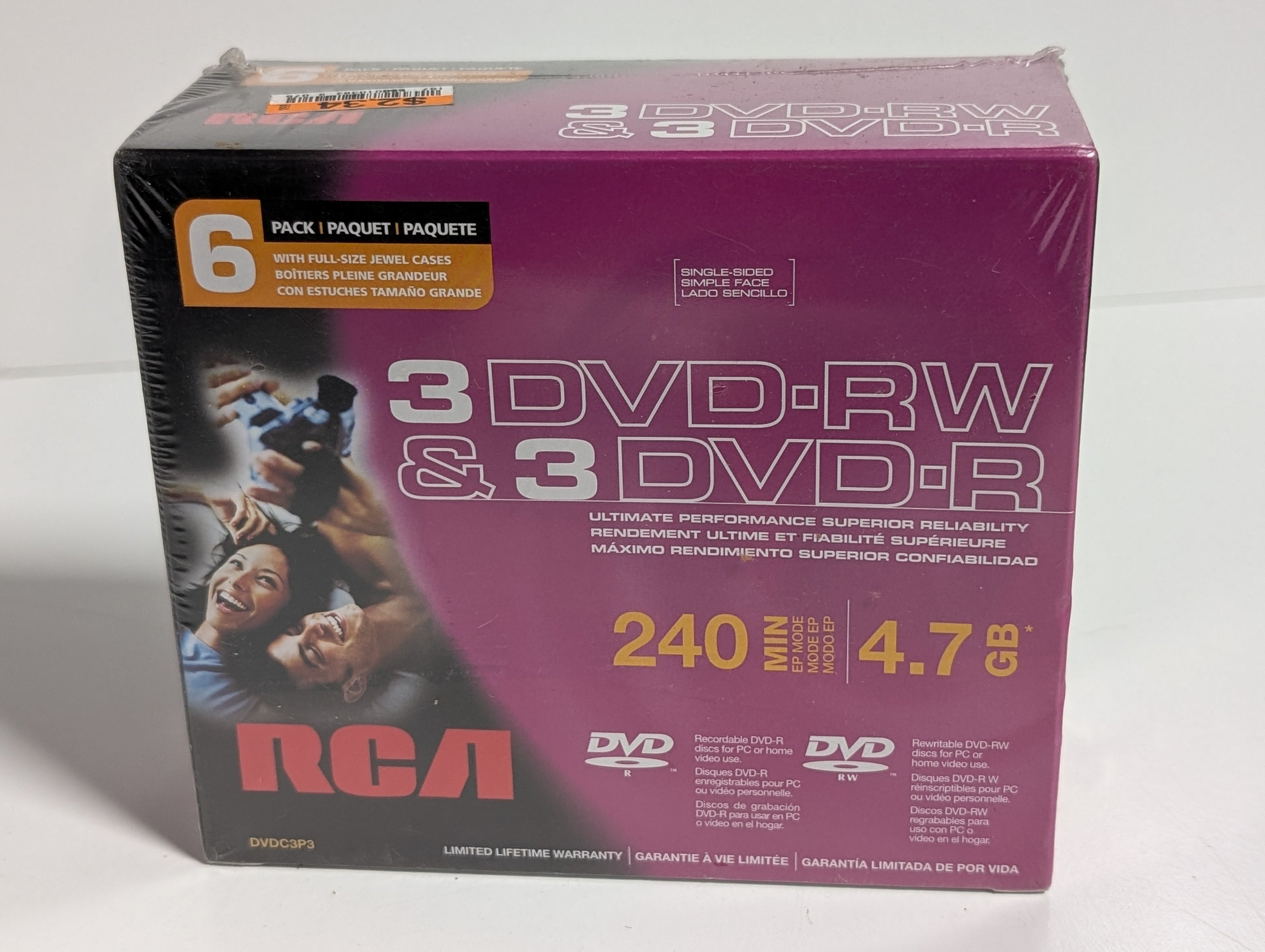 RCA DVD-RW and DVD-R Blank Disc 6 Pack 4.7GB 240 Minute Recordable Rewritable Media