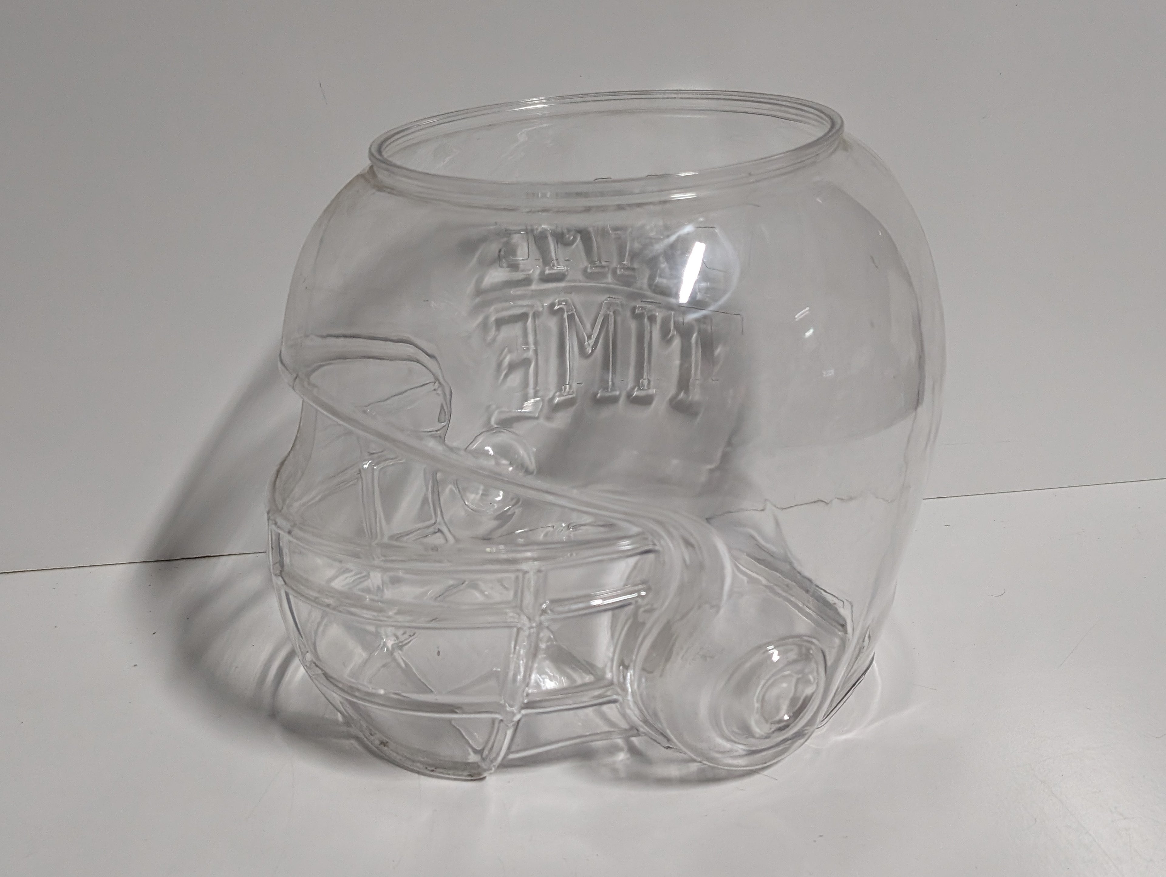 Clear Plastic Football Helmet Snack Bowl Game Day Party Serving Container Collectible