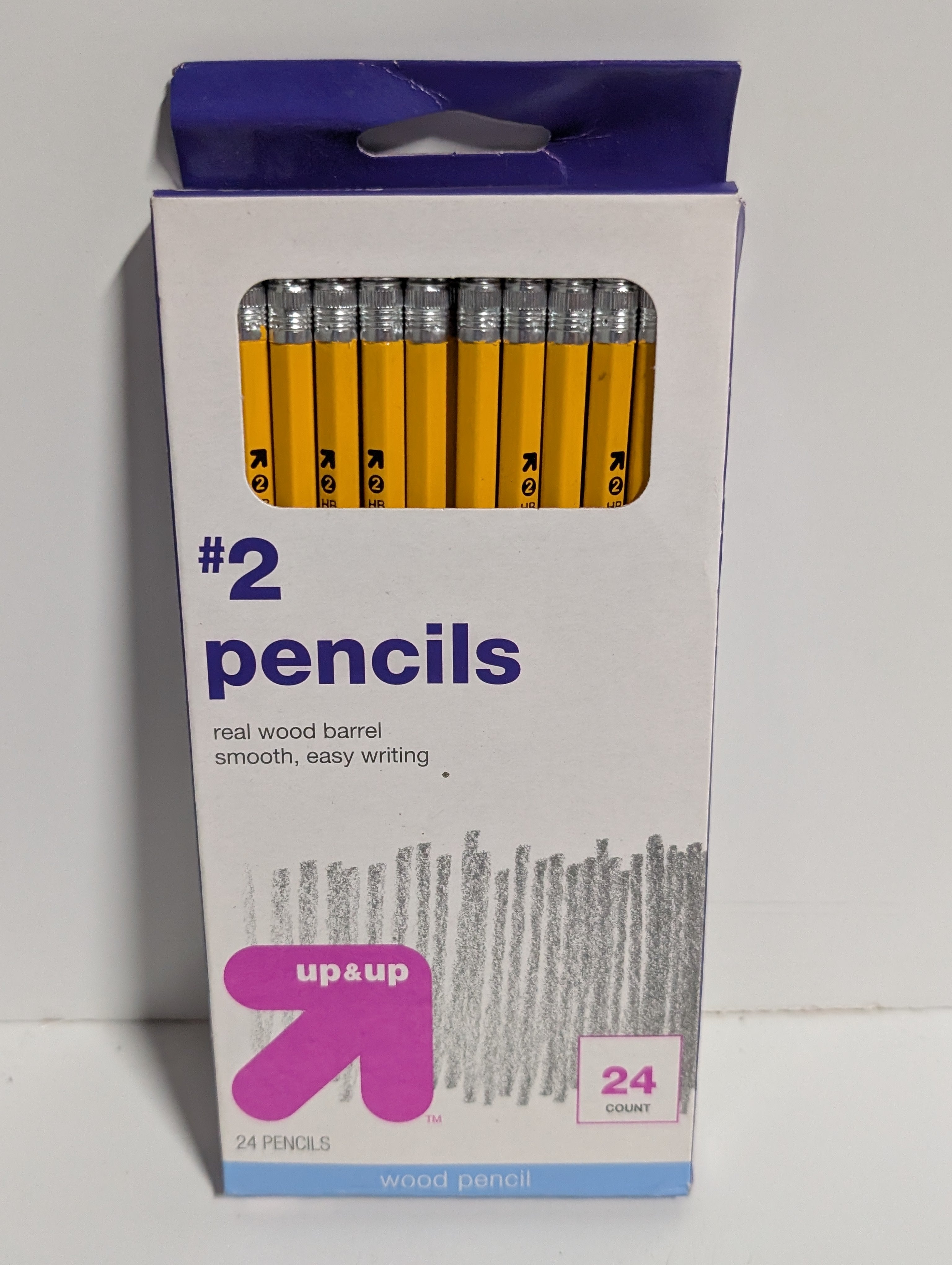 Up&Up No.2 Wood Pencils 24 Count Smooth Writing Classic Yellow School Office Set