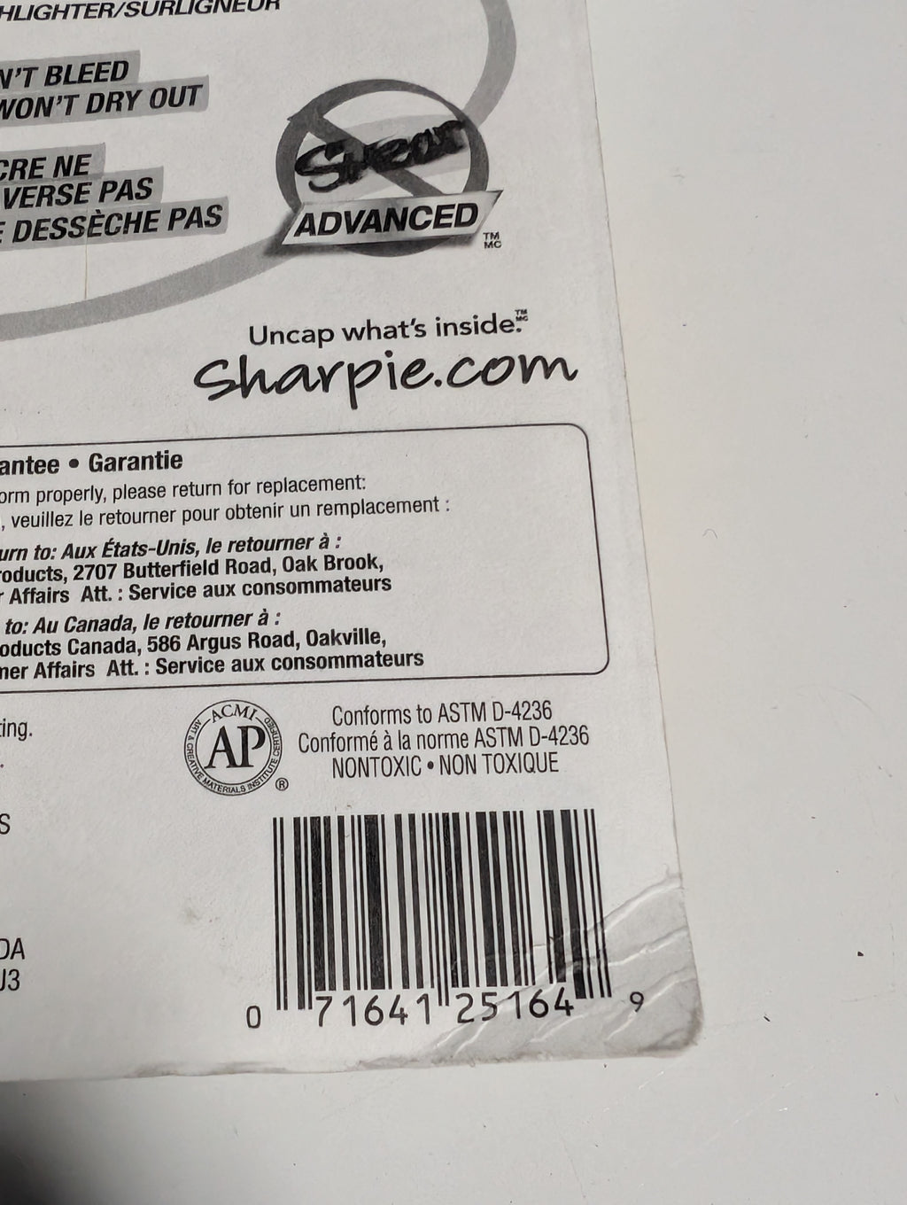 Sharpie Smear Guard Yellow Highlighters Four Pack Chisel Tip Smooth Writing Set