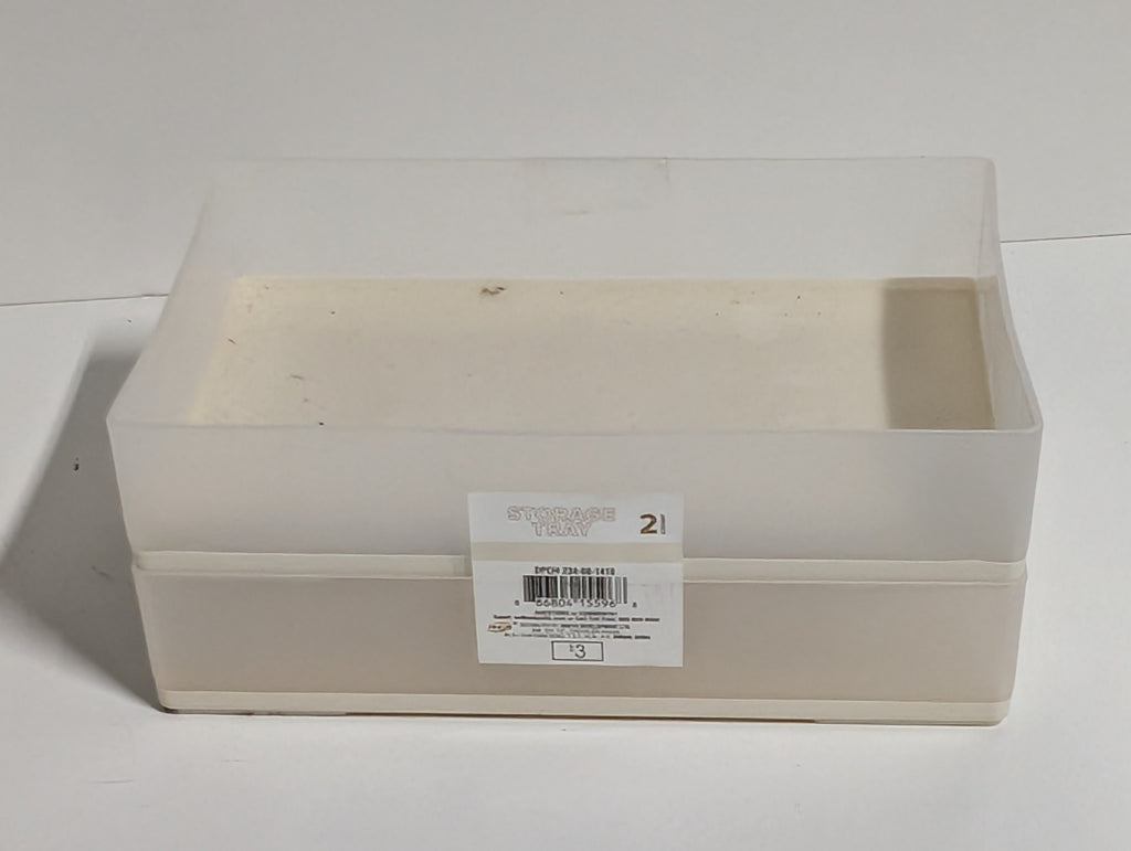 Clear Plastic Storage Tray Set 2 Count Stackable Organizer Bins Household Utility