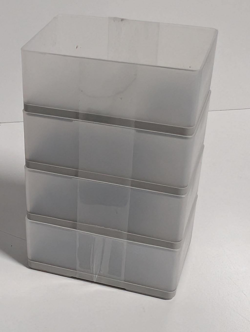 Ankyo Clear Plastic Storage Trays Set of Four Stackable Household Organizing Bins