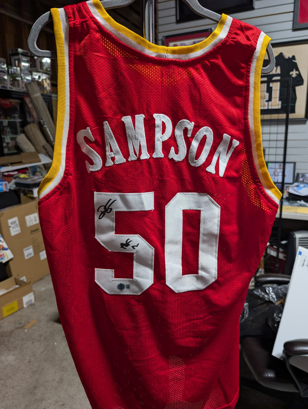 Ralph Sampson #50 Autograph Signed Basketball Jersey Beckett Witness Authenticated