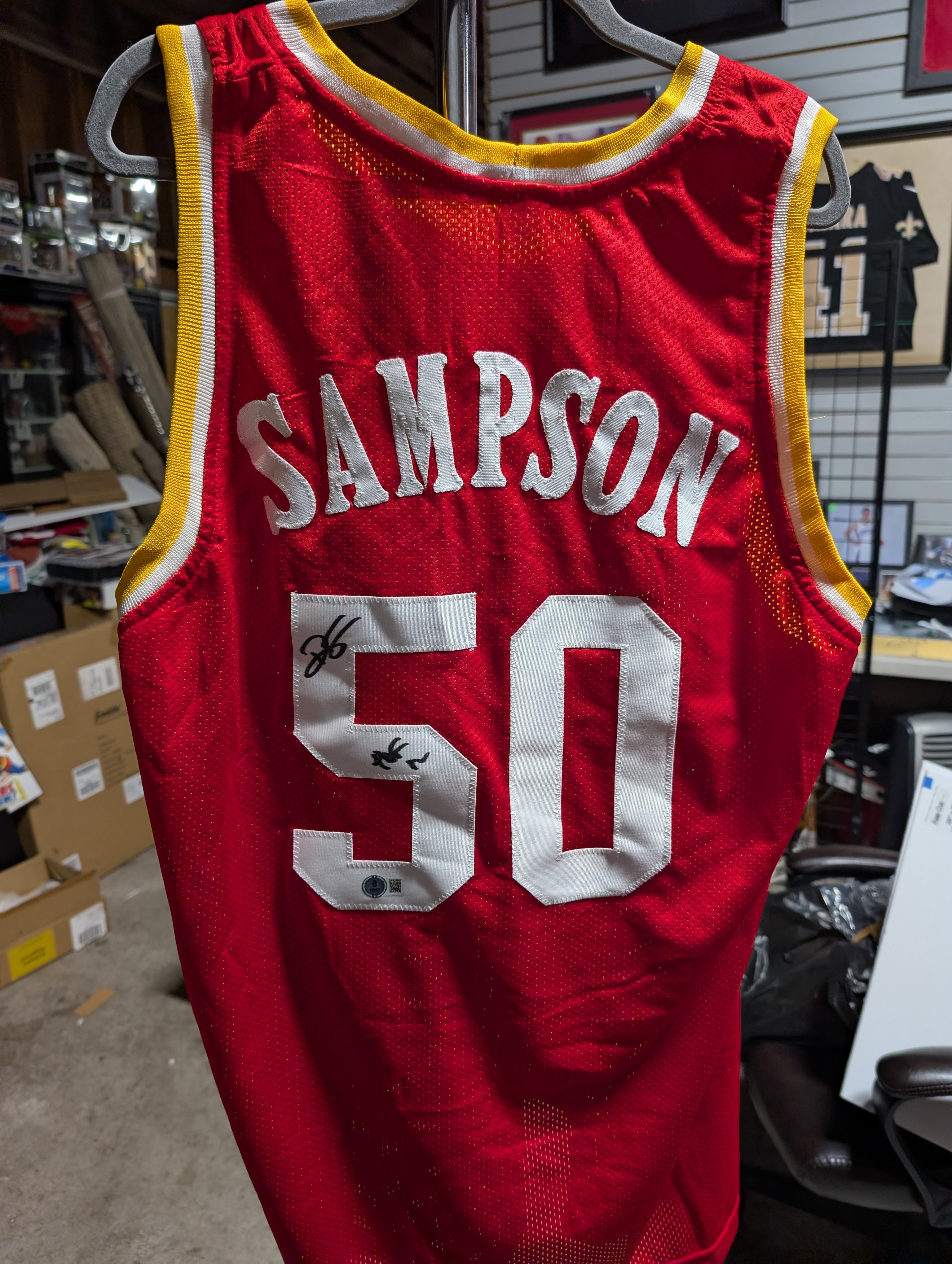 Ralph Sampson #50 Autograph Signed Basketball Jersey Beckett Witness Authenticated