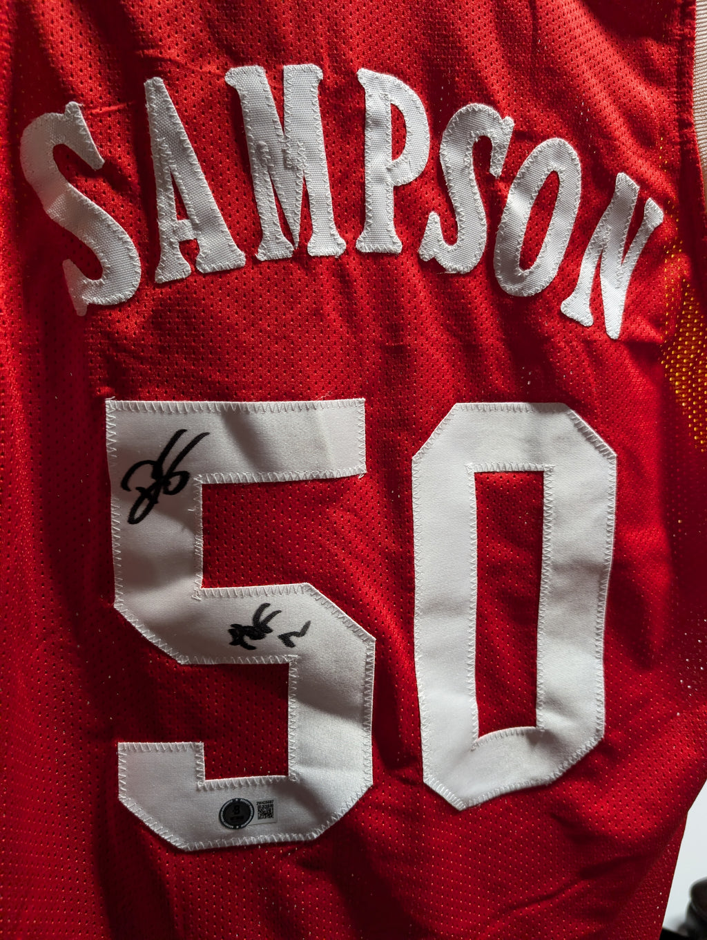 Ralph Sampson #50 Autograph Signed Basketball Jersey Beckett Witness Authenticated