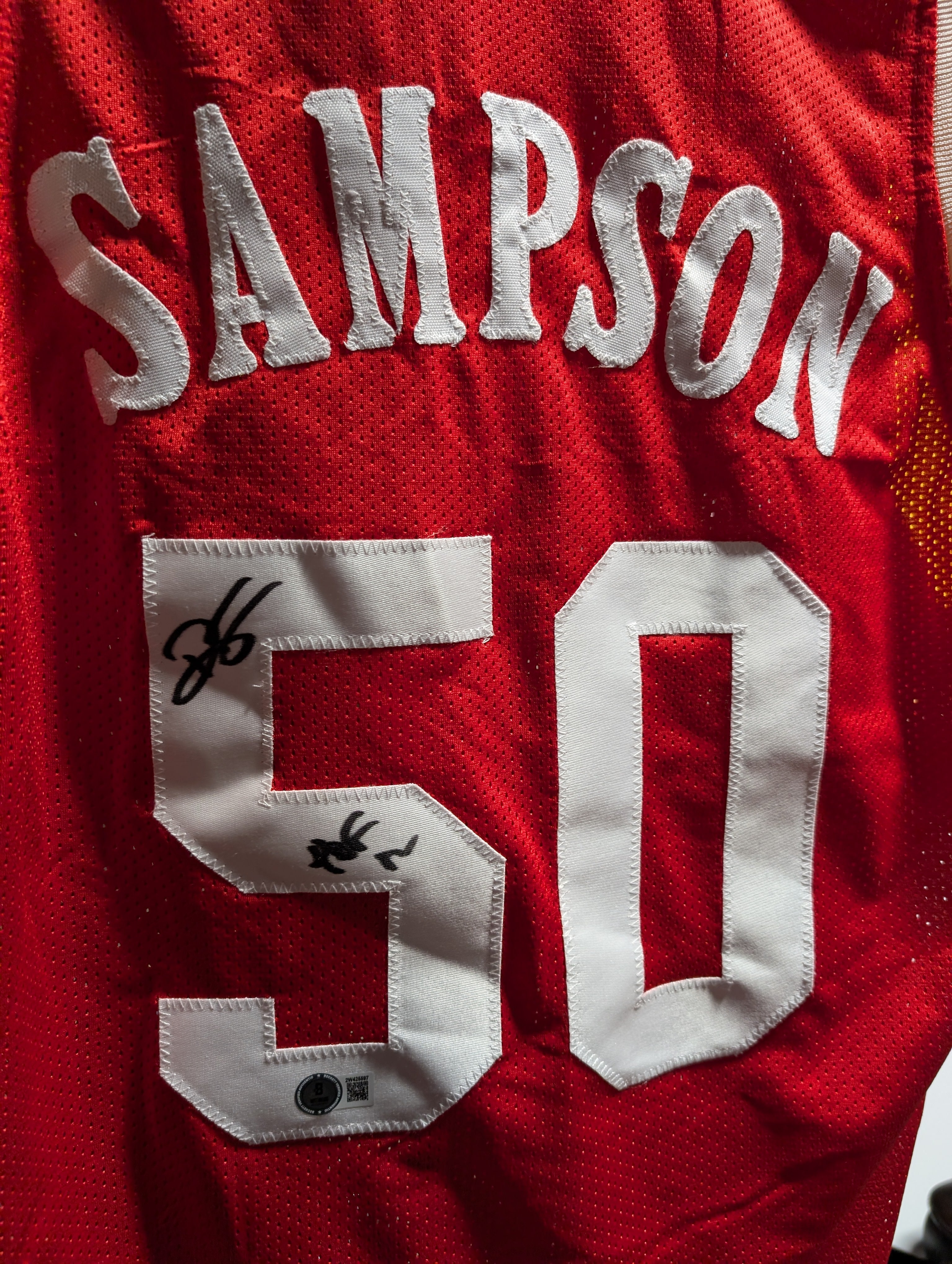 Ralph Sampson #50 Autograph Signed Basketball Jersey Beckett Witness Authenticated