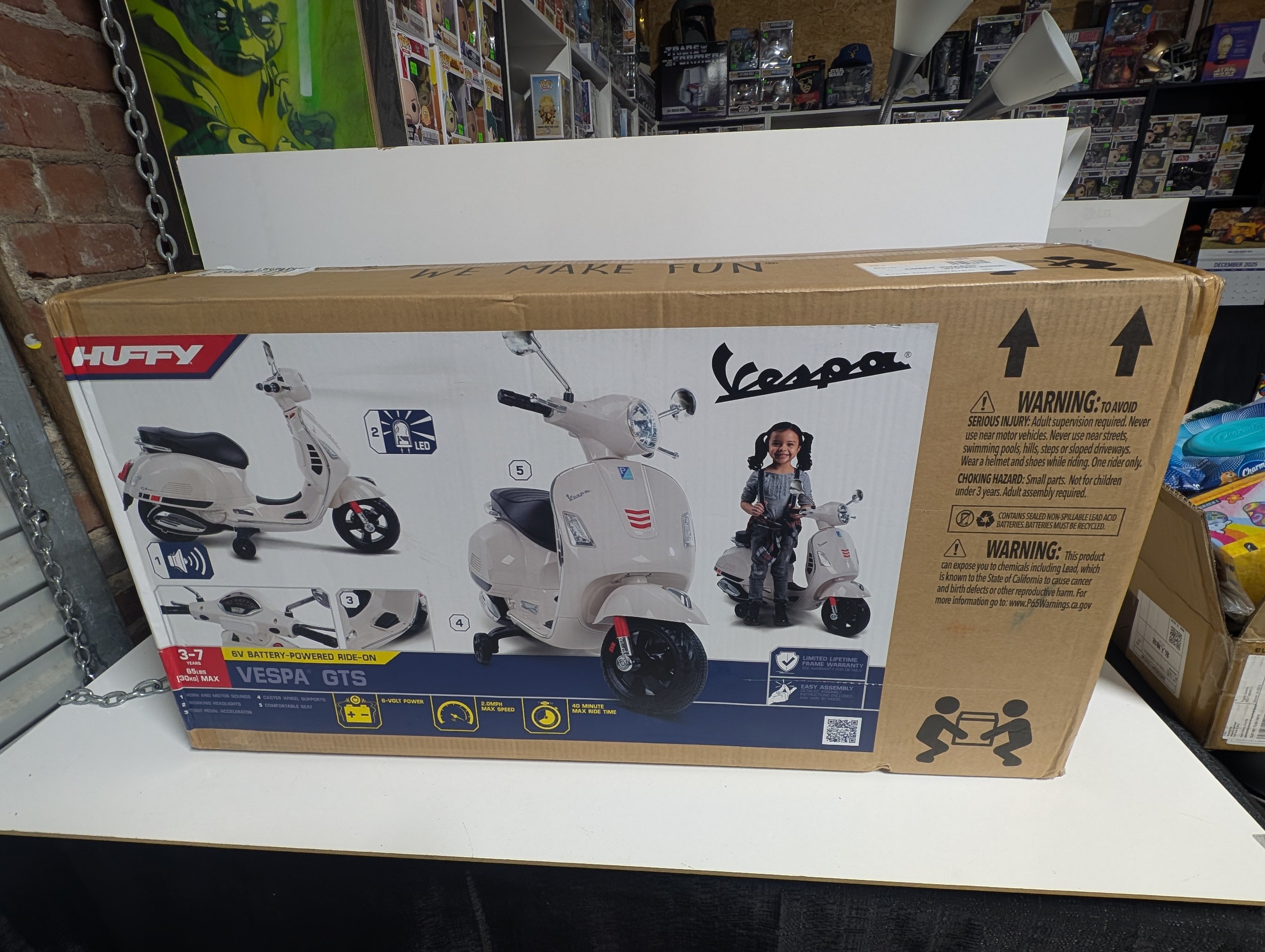 Huffy Vespa GTS 6V Battery Powered Ride-On Scooter for Kids Model 17319 Collectible Toy