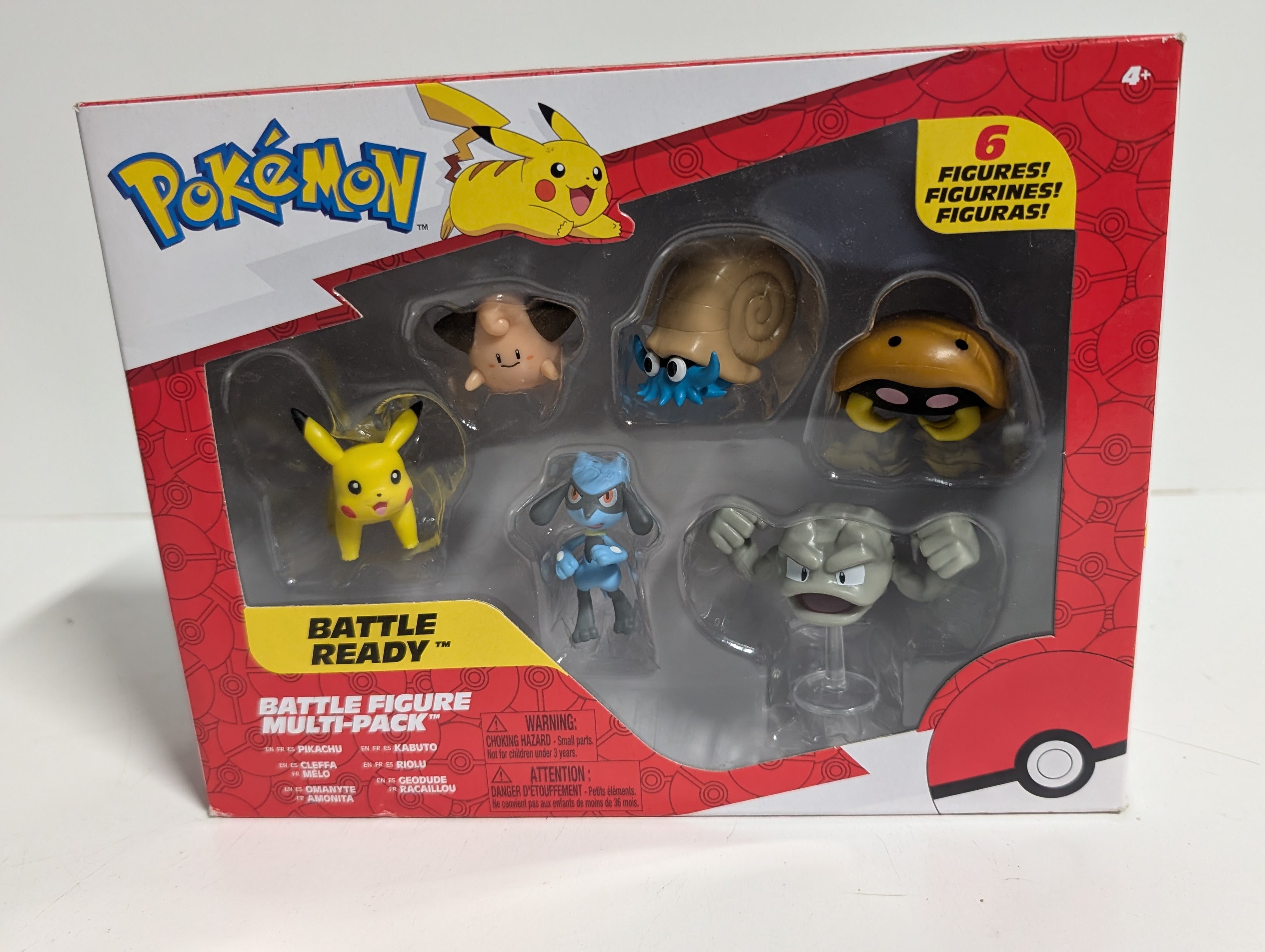 Pokemon Battle Ready Multi Pack Pikachu Cleffa Riolu Kabuto Omanyte Geodude Set