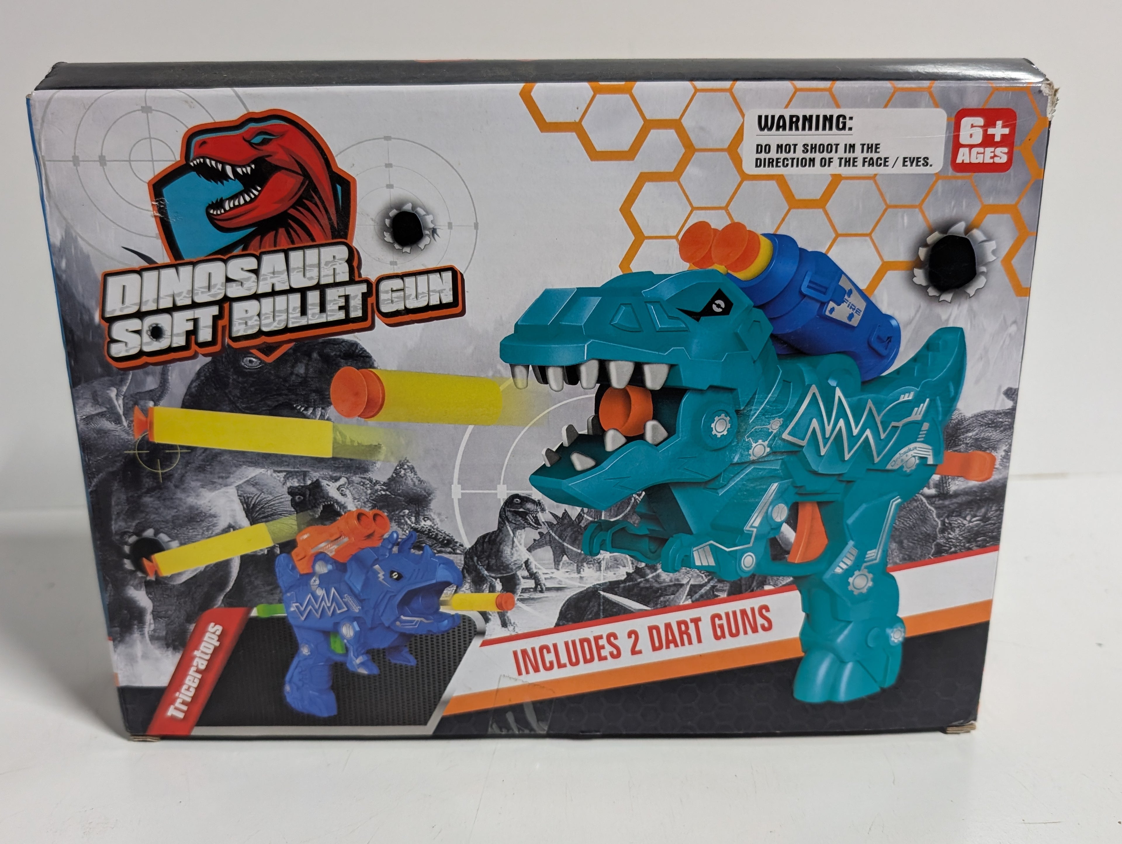 Dinosaur Soft Bullet Gun Dart Blaster Set Includes 2 Toy Dino Blaster Pack Fun