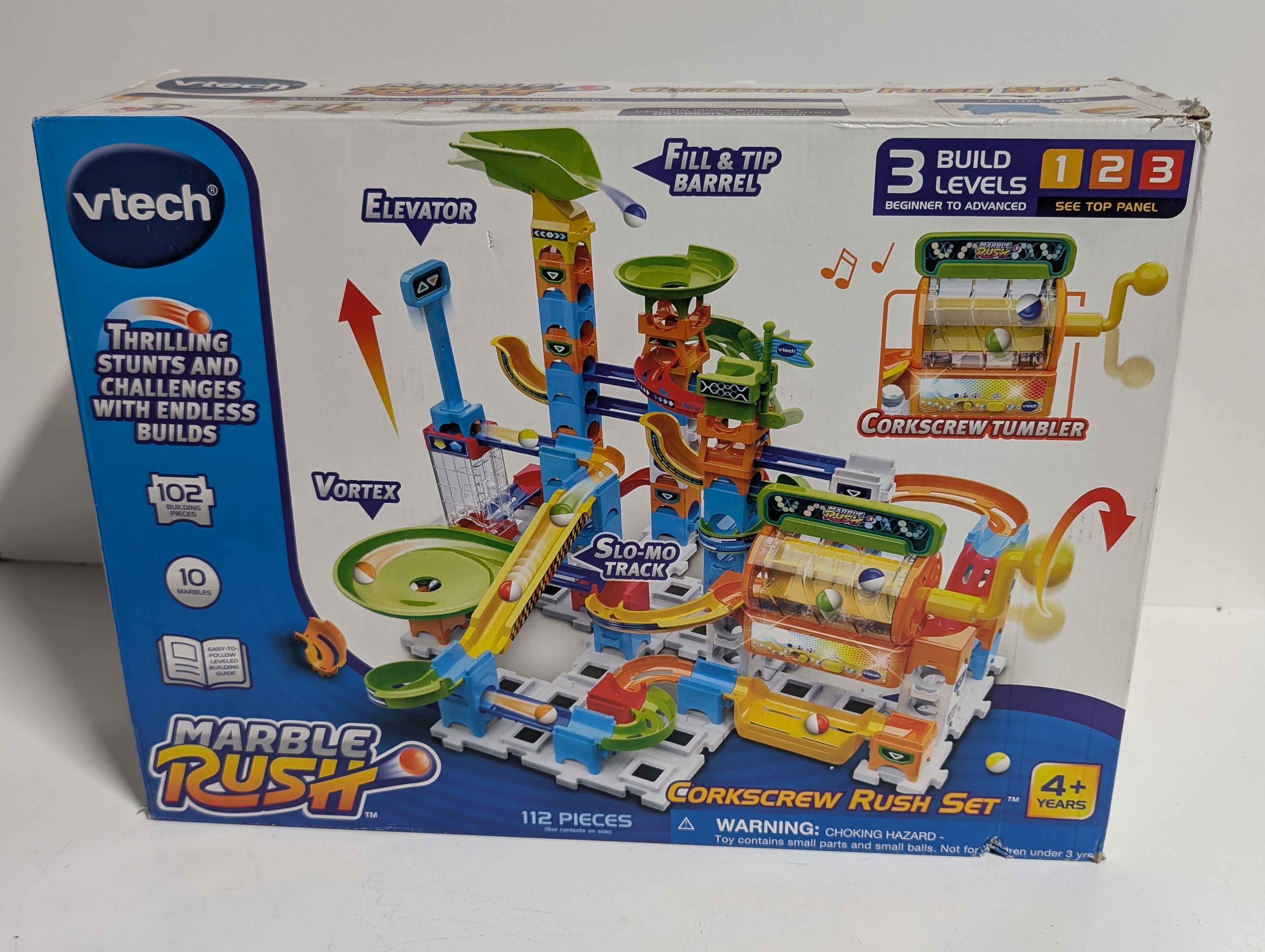 VTech Marble Rush Corkscrew Rush Set 112 Piece Interactive Build Track Toy Collectible