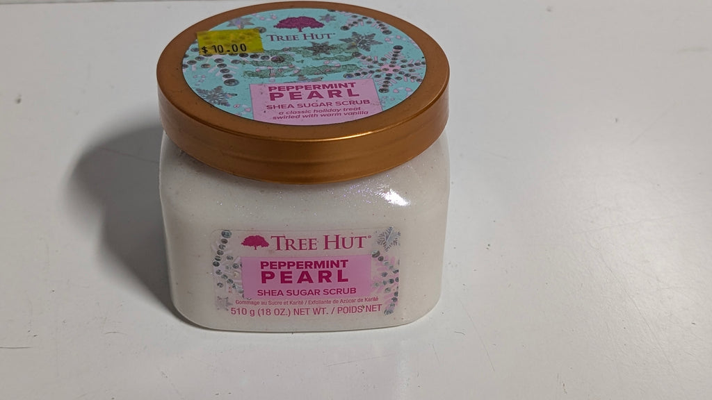 Tree Hut Peppermint Pearl Shea Sugar Scrub 18 Oz Holiday Body Care Exfoliant