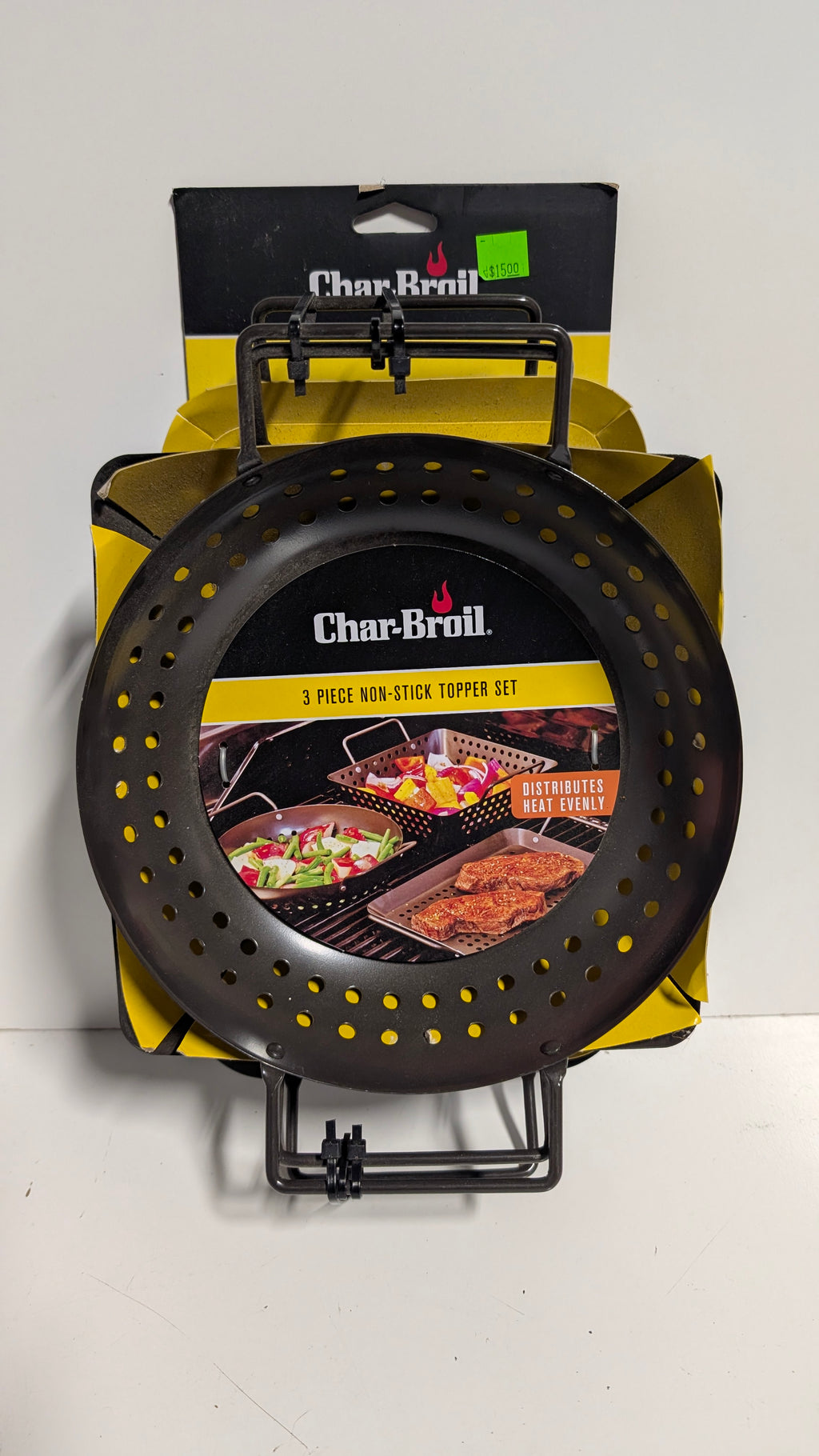 Char Broil 3 Piece Non Stick Grill Topper Set Barbecue Cooking Accessories