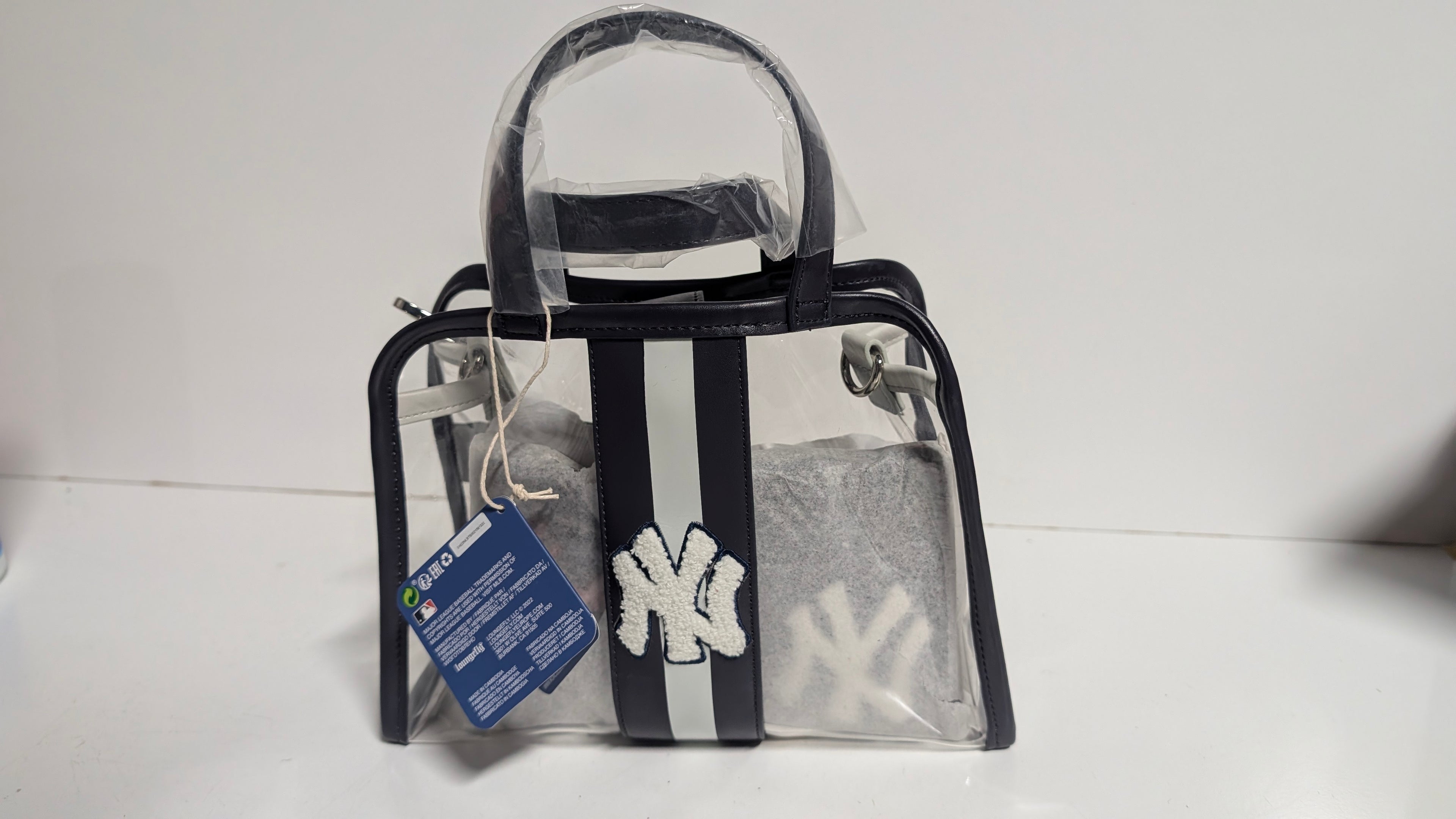 Loungefly MLB NY Yankees Clear Stadium Crossbody Bag With Pouch