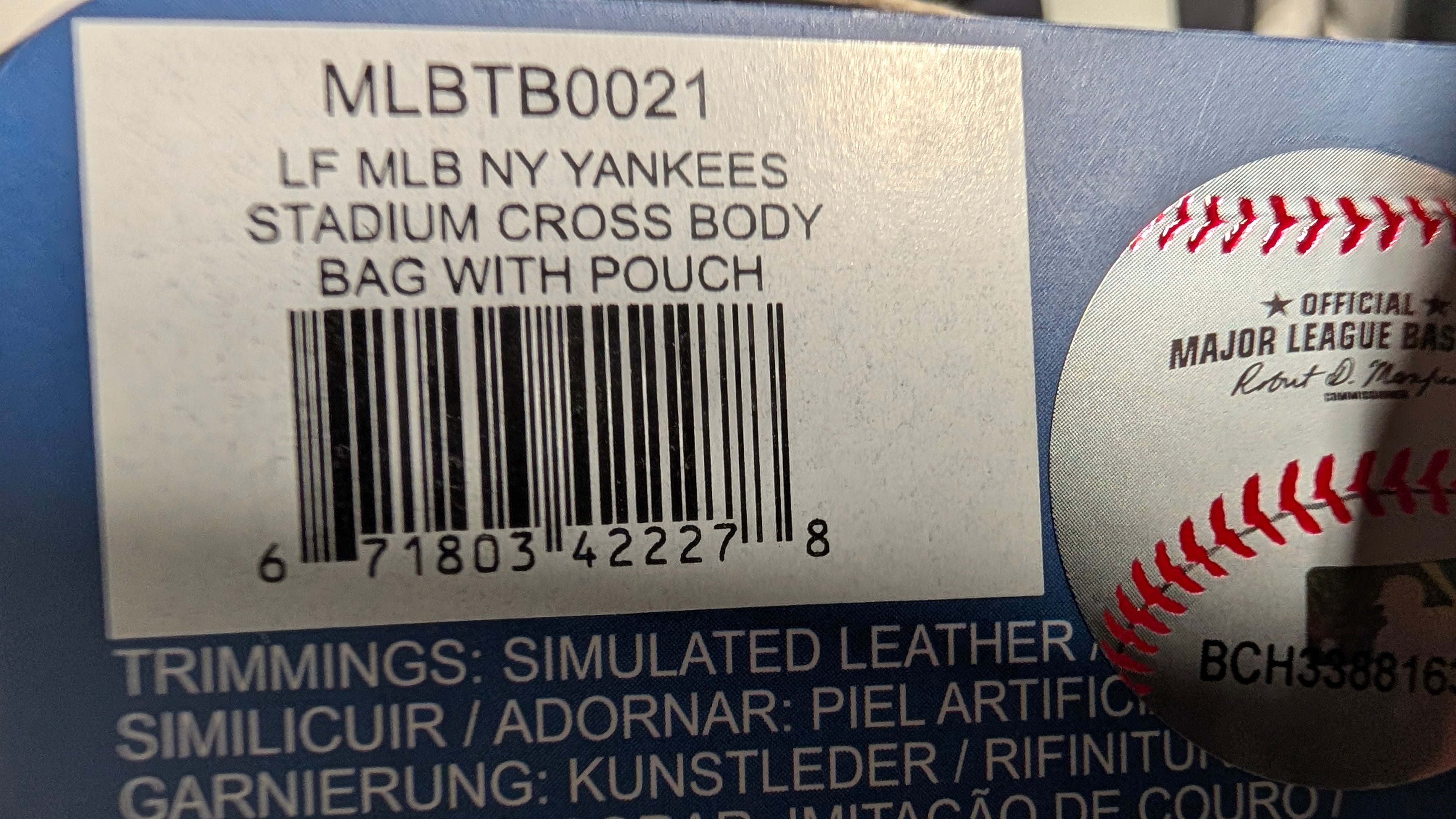 Loungefly MLB NY Yankees Clear Stadium Crossbody Bag With Pouch