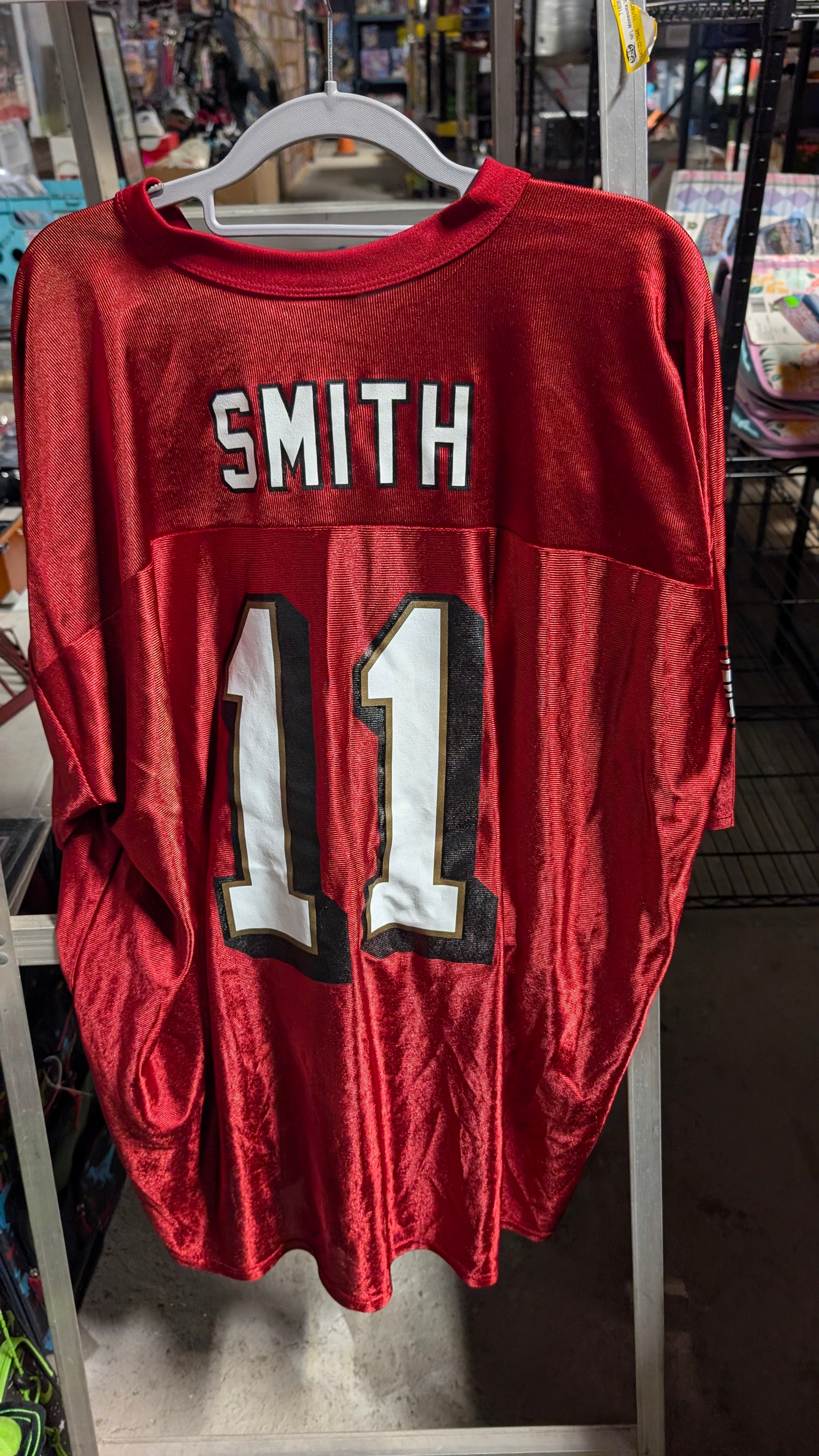 Vintage Smith Number 11 Red Football Jersey XL Sports Collectible Apparel Wear