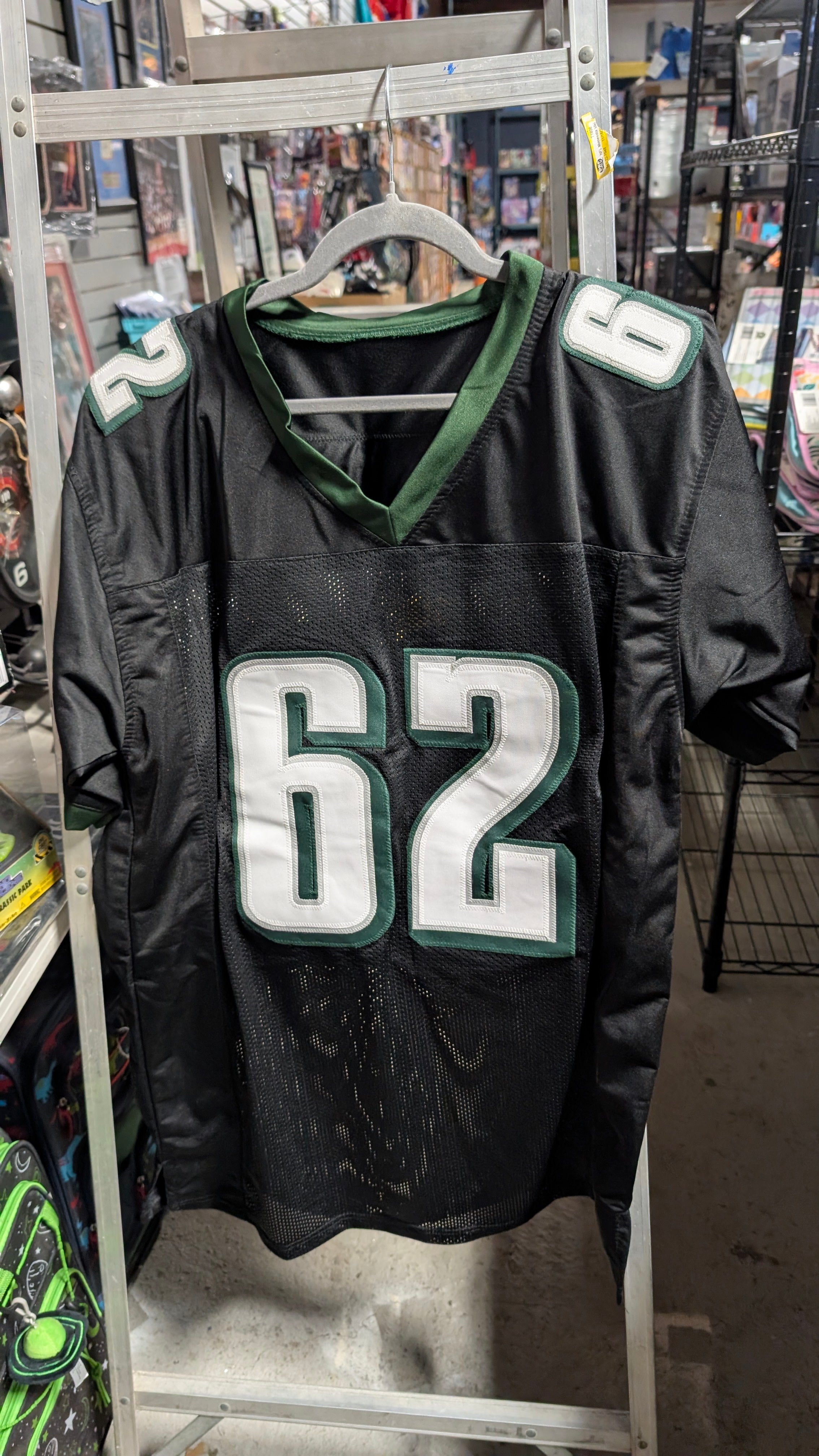 Vintage Jason Kelce Philadelphia Eagles Black Football Jersey Number 62 NFL
