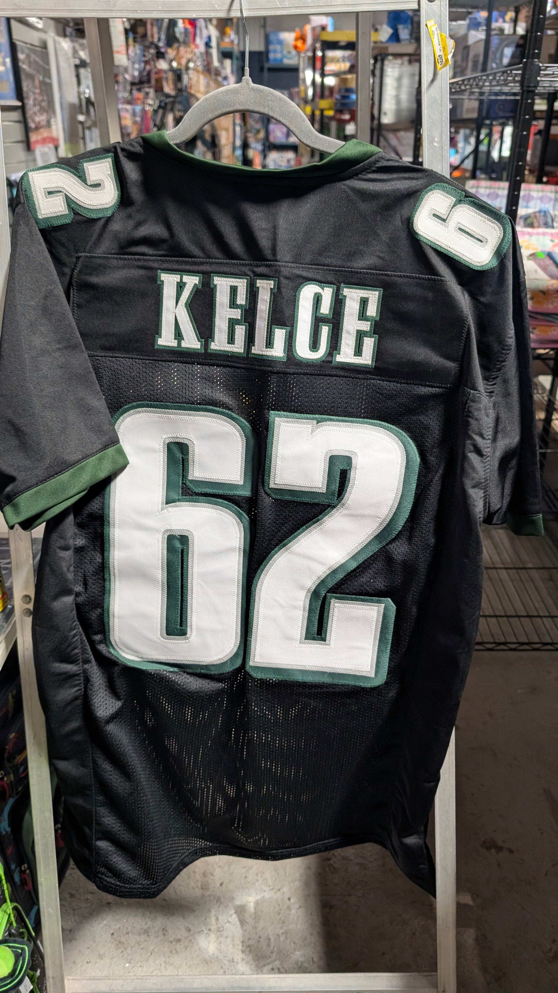 Vintage Jason Kelce Philadelphia Eagles Black Football Jersey Number 62 NFL