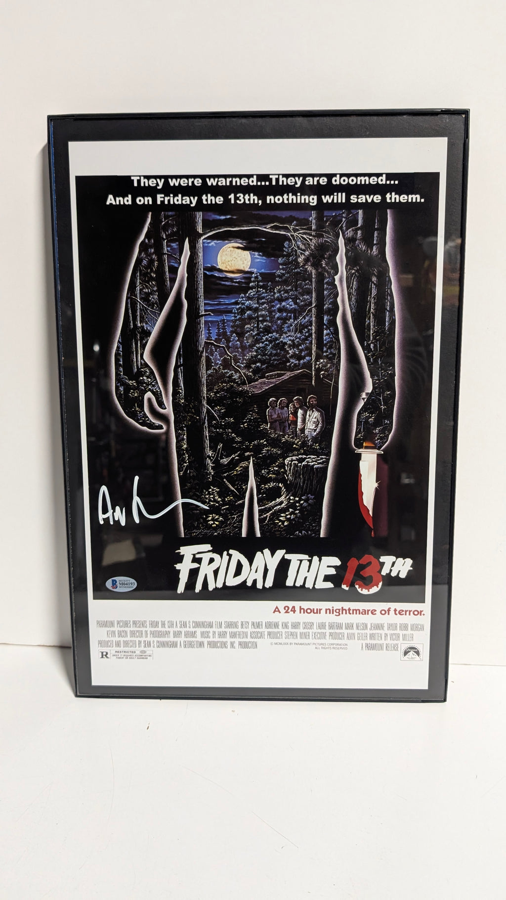 Vintage Friday The 13th Ari Lehman Signed 11x17 Movie Poster Beckett Witnessed