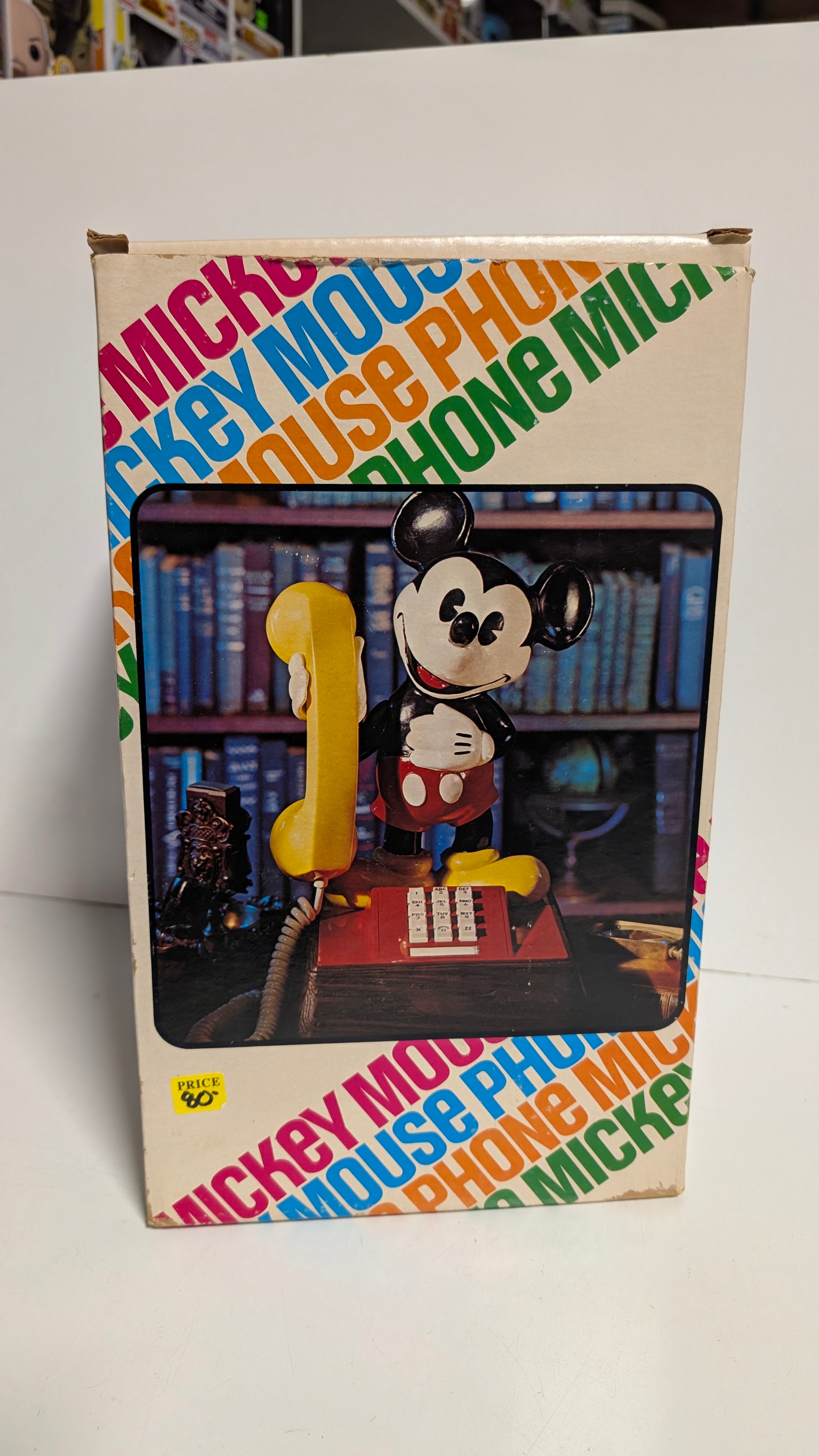 Vintage Disney Mickey Mouse Telephone Toy Collectible Display Figure Boxed Rare