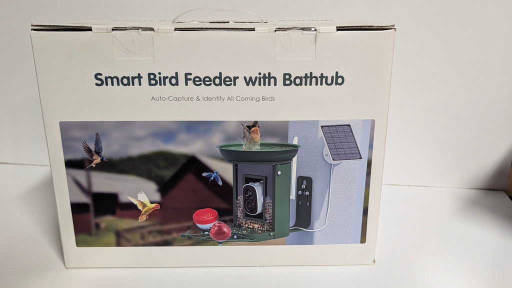Smart Bird Feeder Camera NO10B With Bathtub 2K WiFi Outdoor Solar New In Box