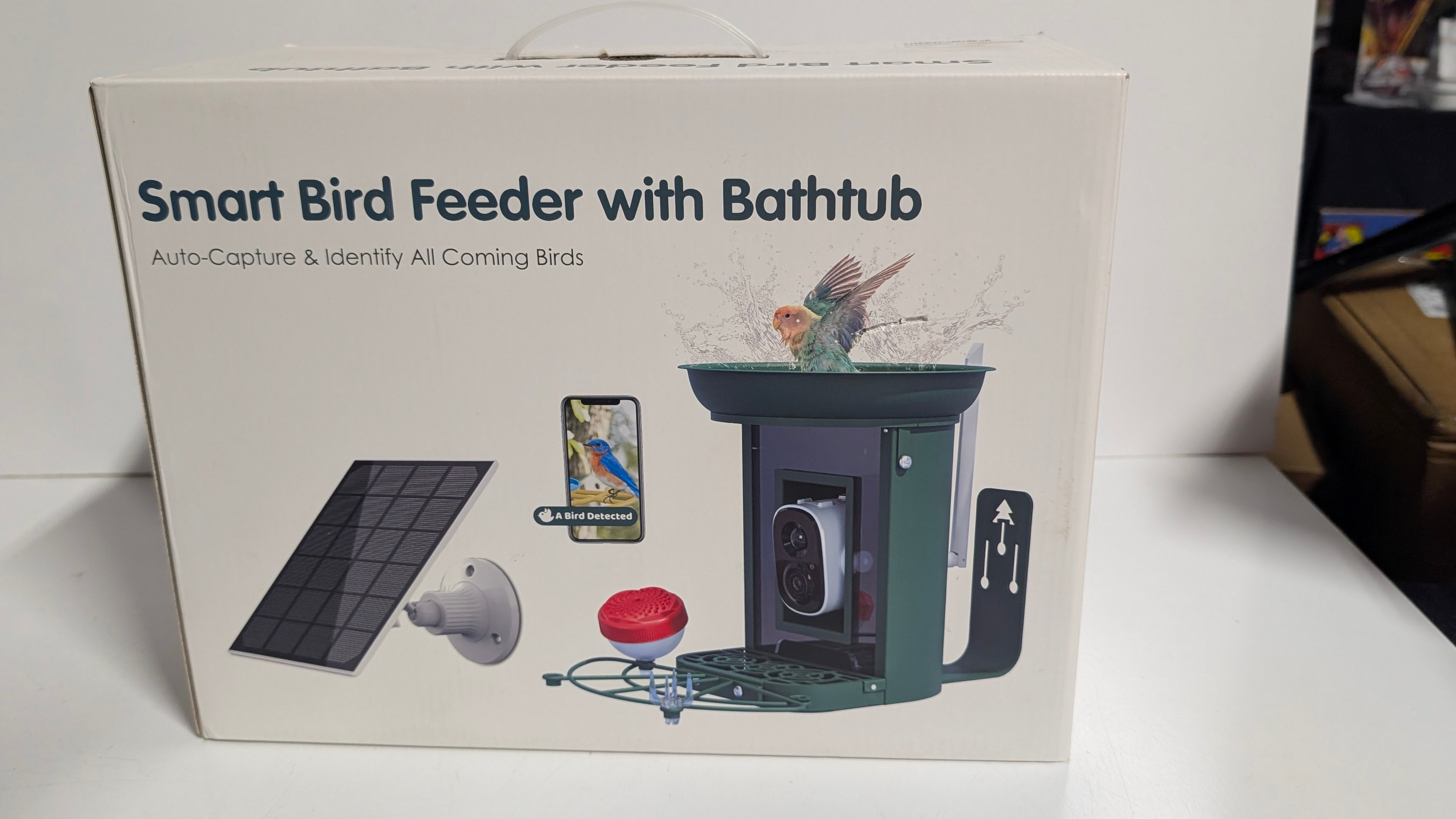 Smart Bird Feeder Camera NO10B With Bathtub 2K WiFi Outdoor Solar New In Box
