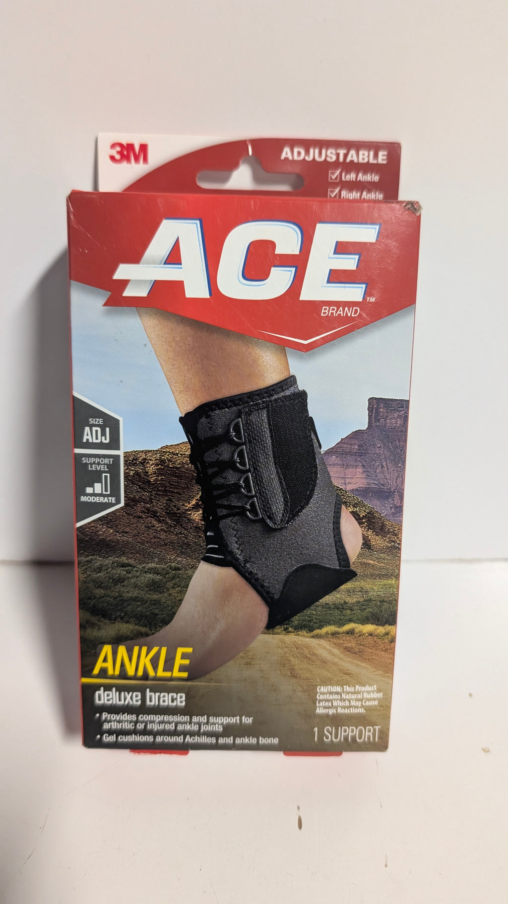 ACE Adjustable Ankle Deluxe Brace Moderate Support Left Or Right Ankle
