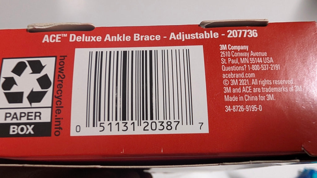 ACE Adjustable Ankle Deluxe Brace Moderate Support Left Or Right Ankle