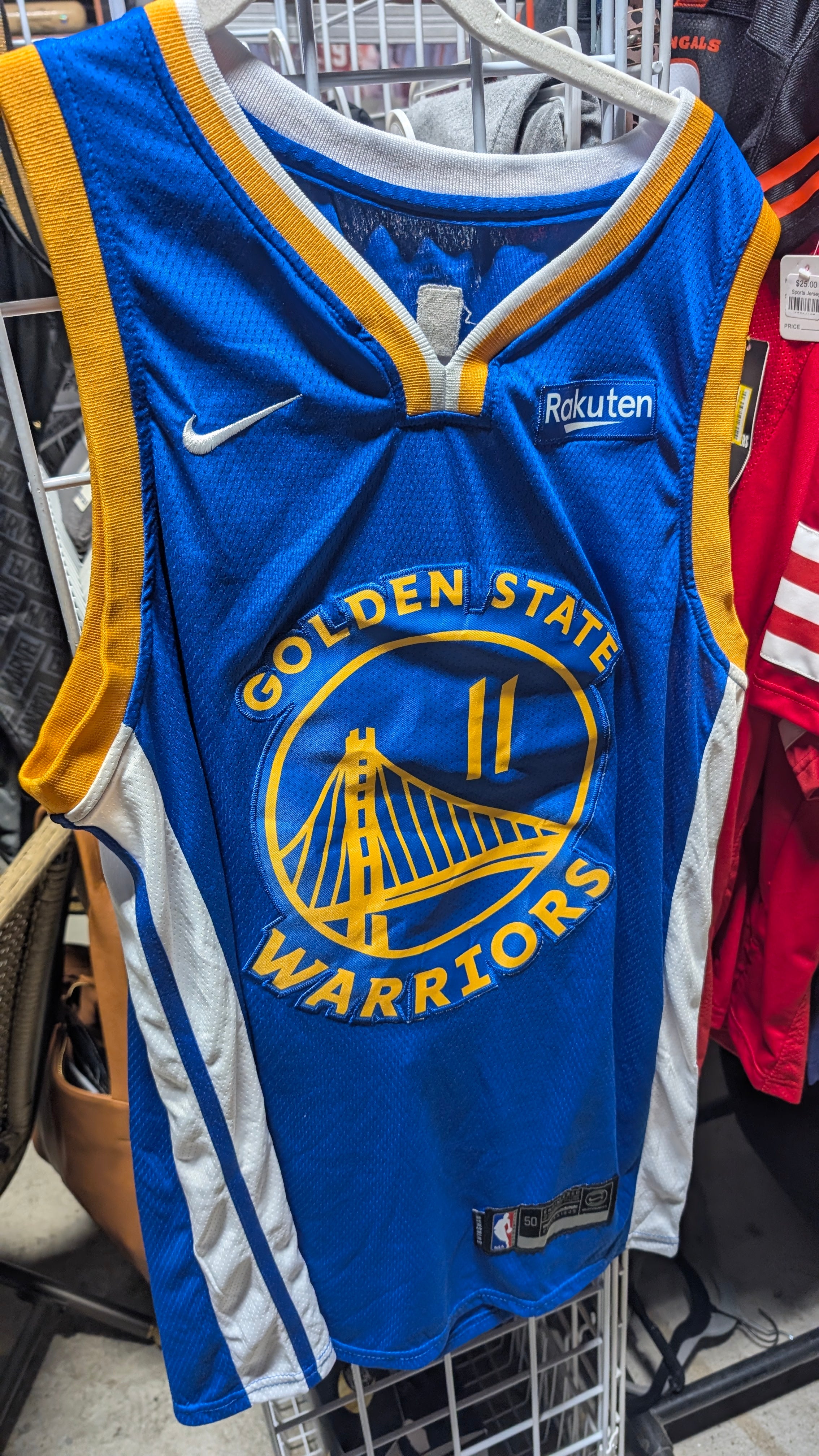 Nike Golden State Warriors Klay Thompson 11 Swingman NBA Jersey Size 50 Blue