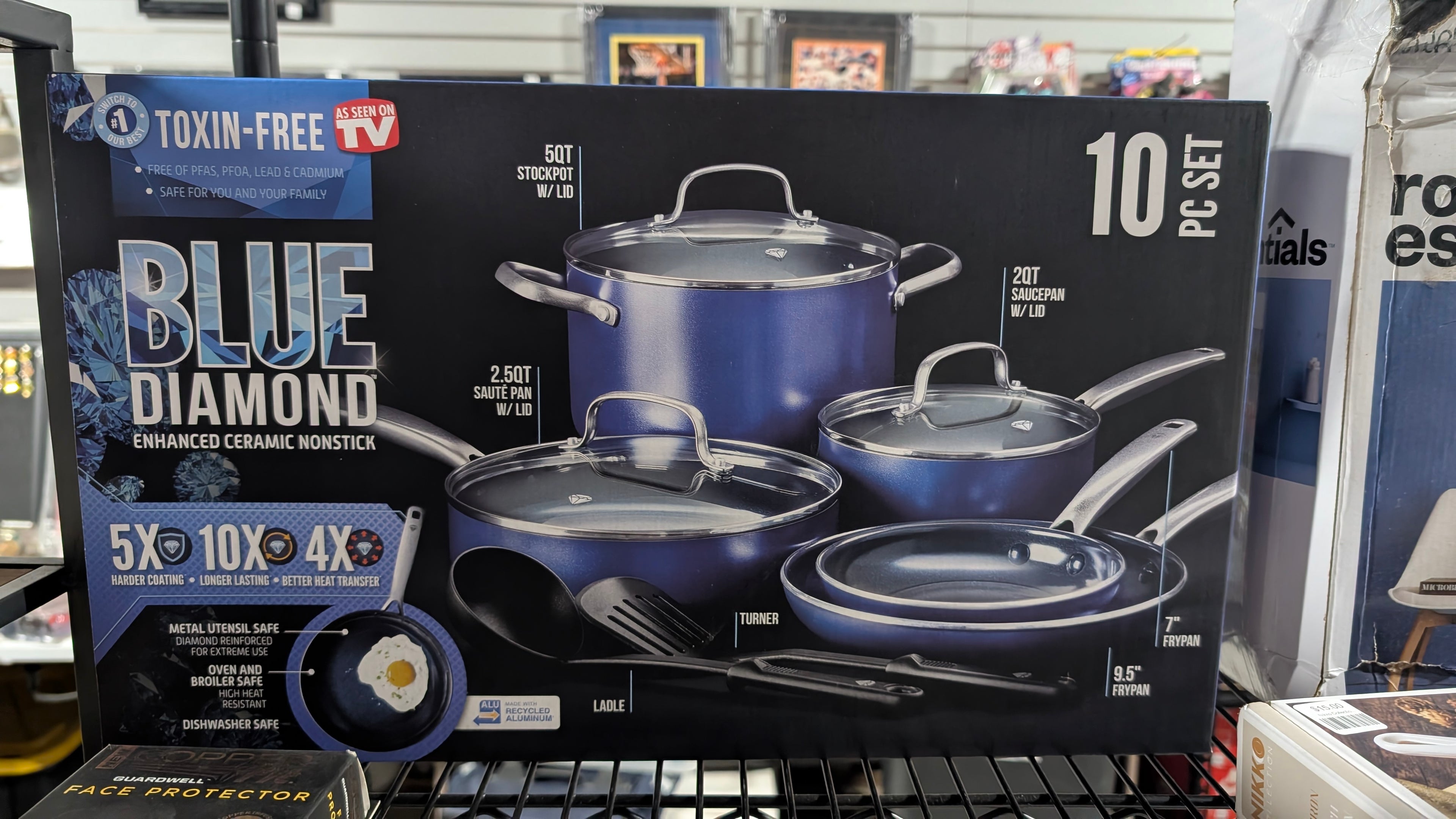 Blue Diamond Ceramic Nonstick Cookware 10-Piece Set