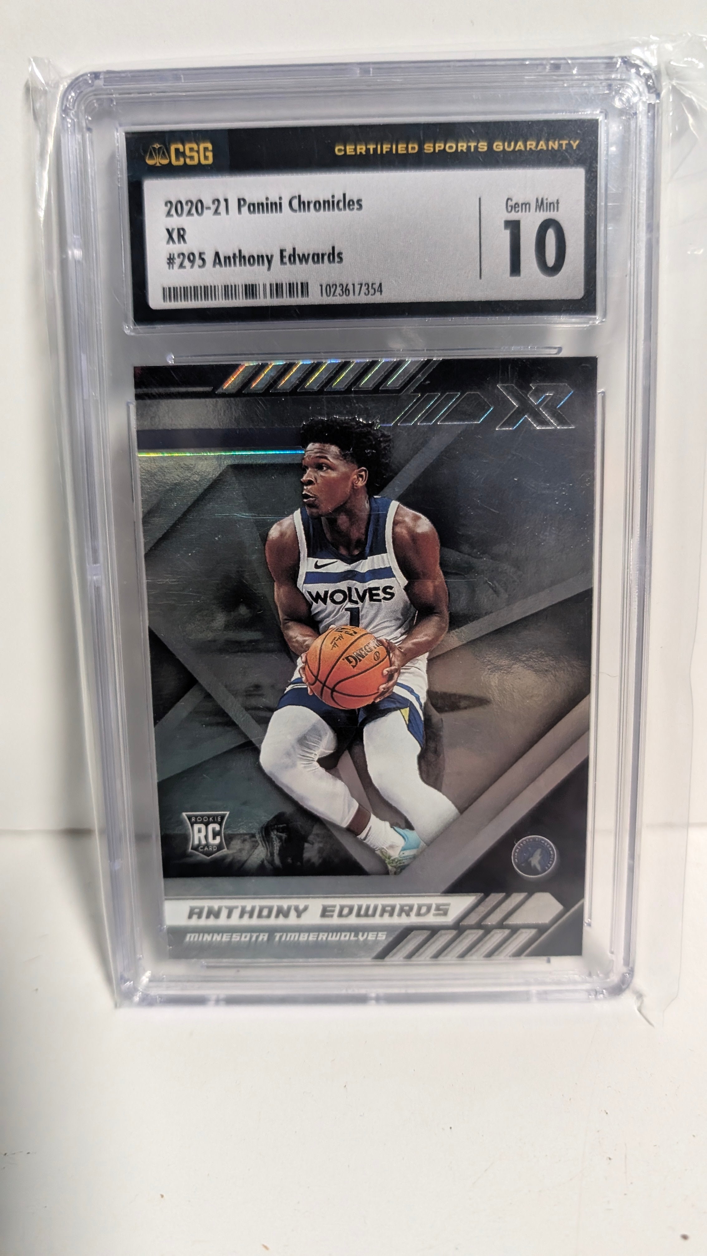 2020-21 Panini Chronicles XR Anthony Edwards Rookie CSG 10 Graded NBA Card
