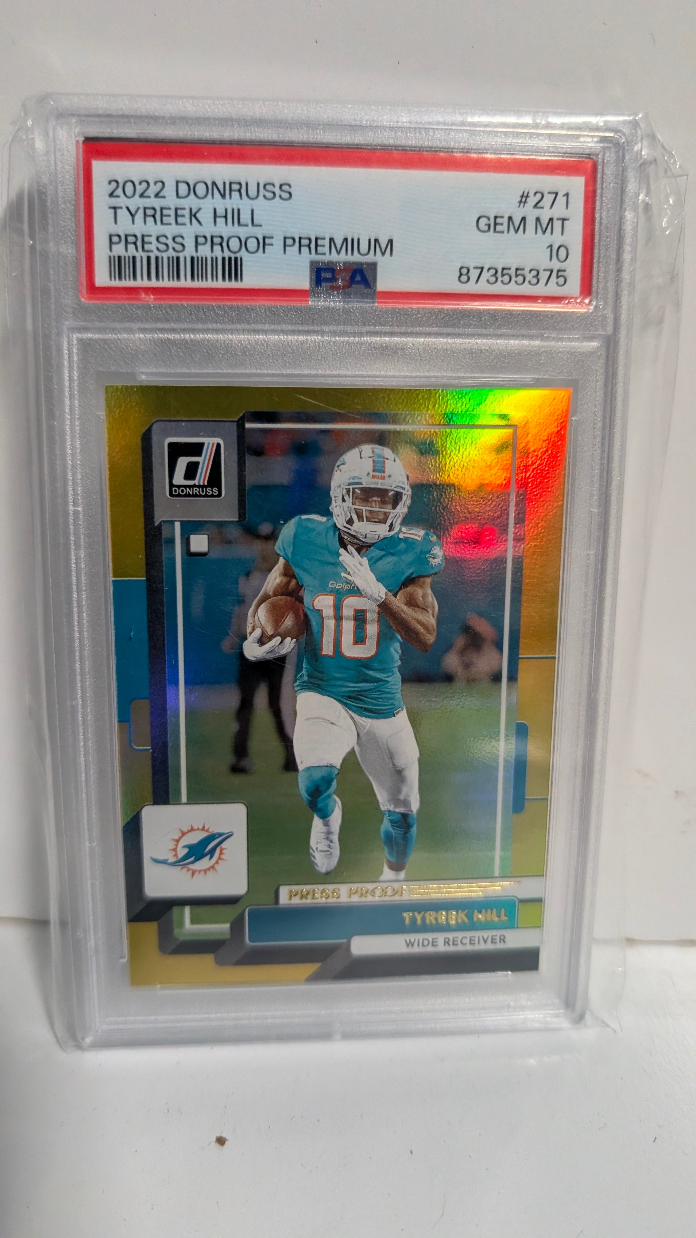2022 Donruss Tyreek Hill Press Proof Premium PSA 10 Graded NFL Card Football