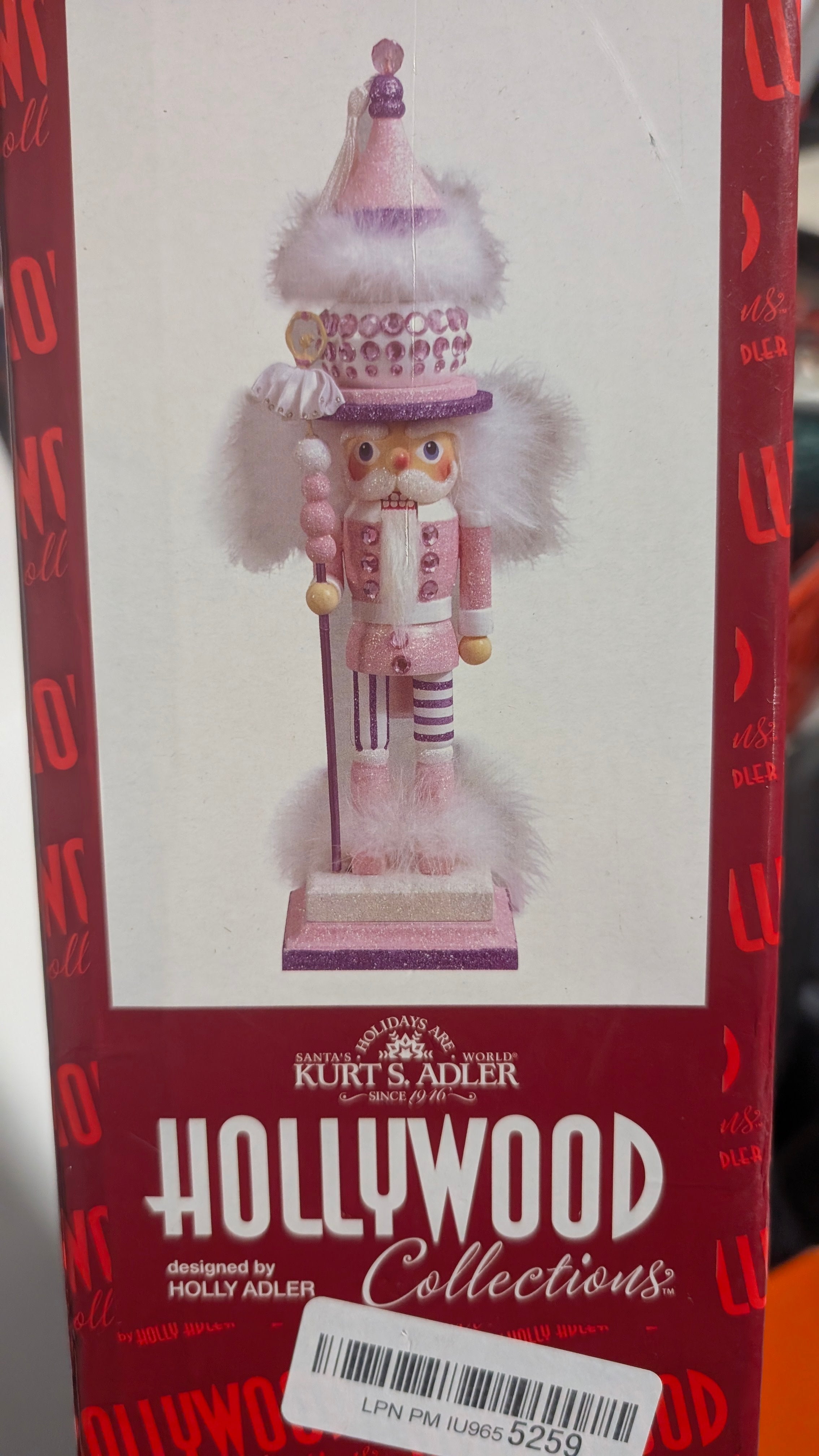 Kurt S. Adler Hollywood Collections Pink Nutcracker Decorative Figurine