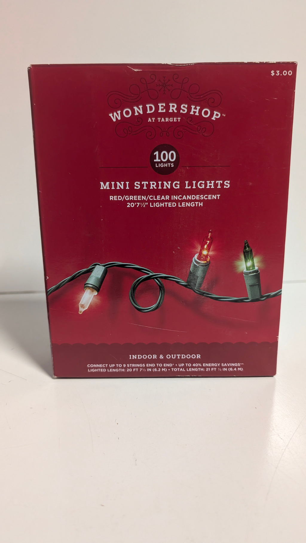 Wondershop by Target 100 Mini String Lights Red Green Clear Indoor Outdoor