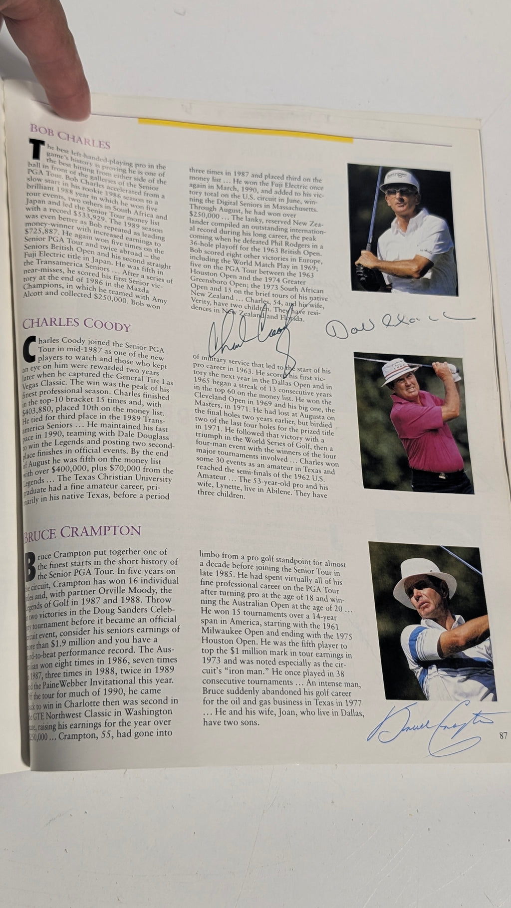 Vintage 1990 Transamerica Senior Golf Program Signed Palmer Trevino Player Pro