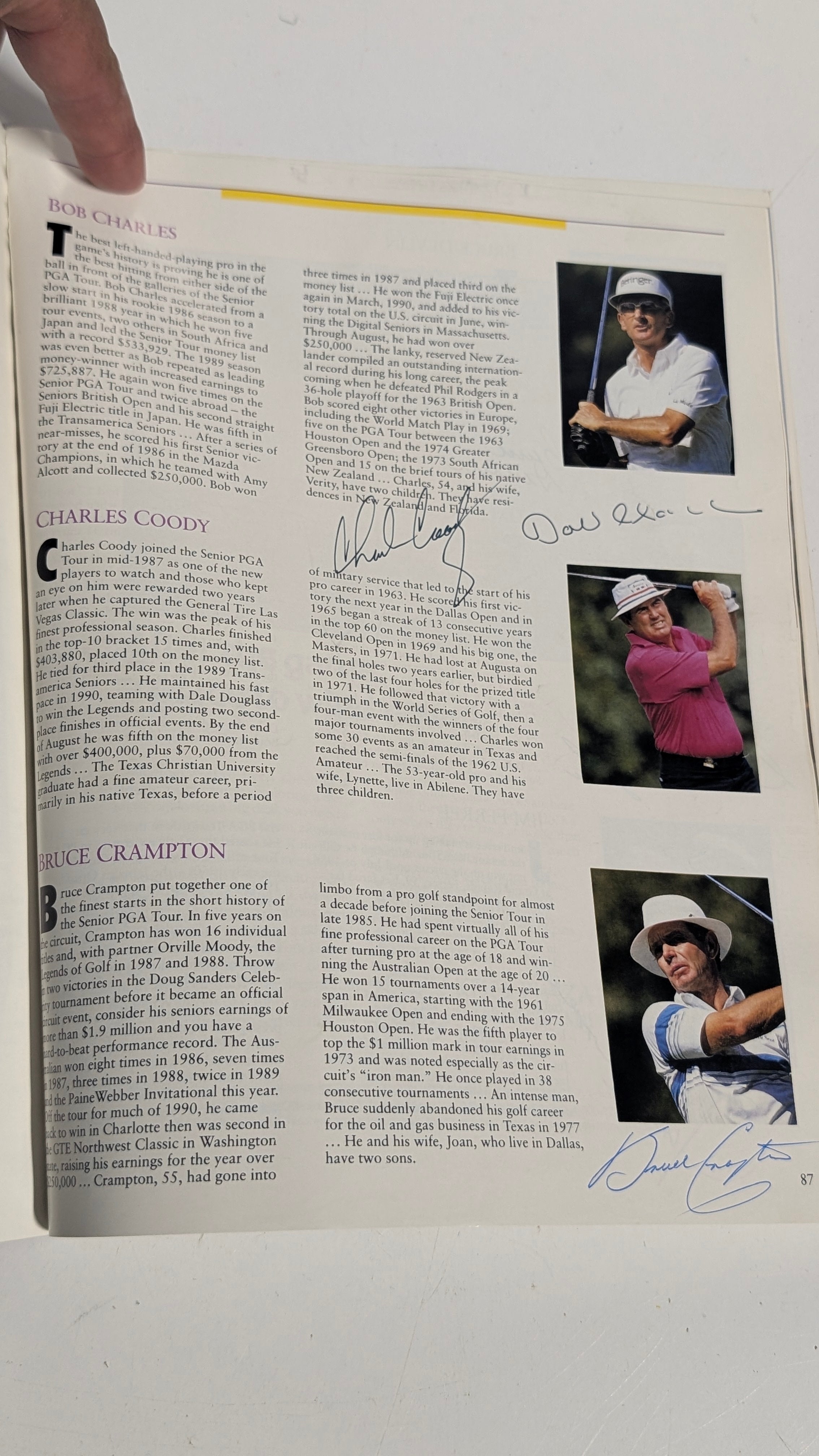Vintage 1990 Transamerica Senior Golf Program Signed Palmer Trevino Player Pro