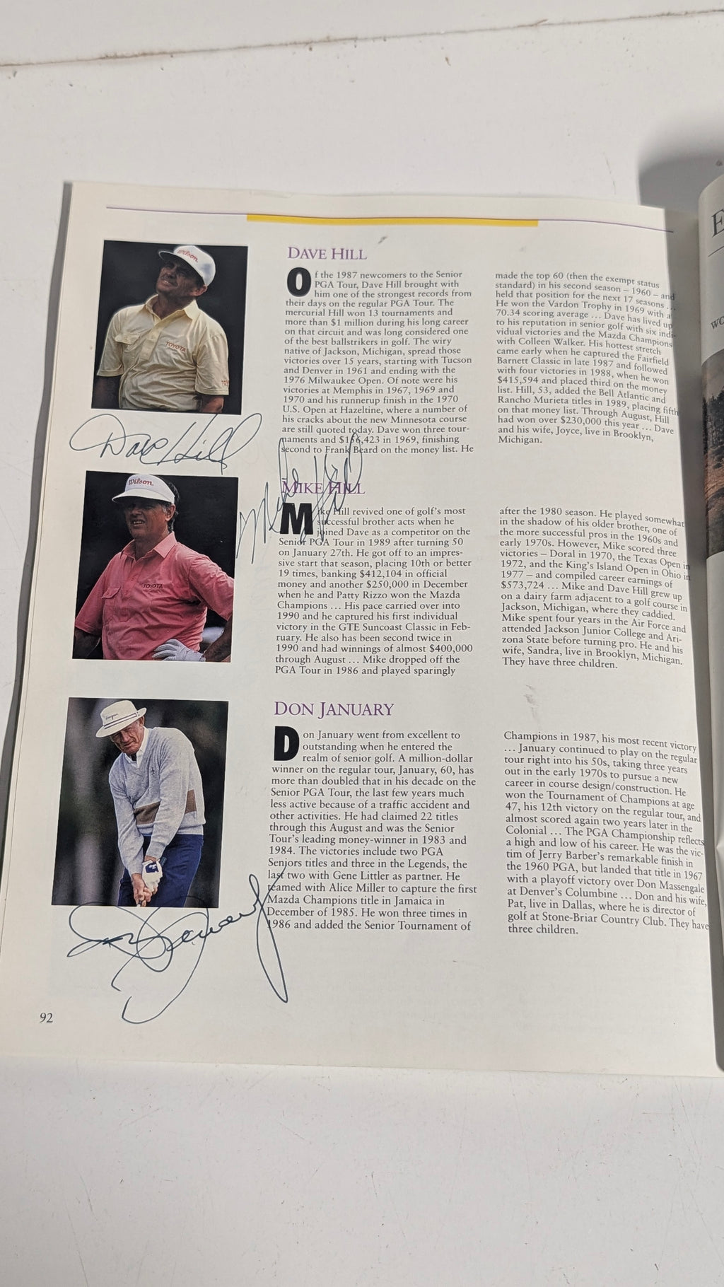 Vintage 1990 Transamerica Senior Golf Program Signed Palmer Trevino Player Pro