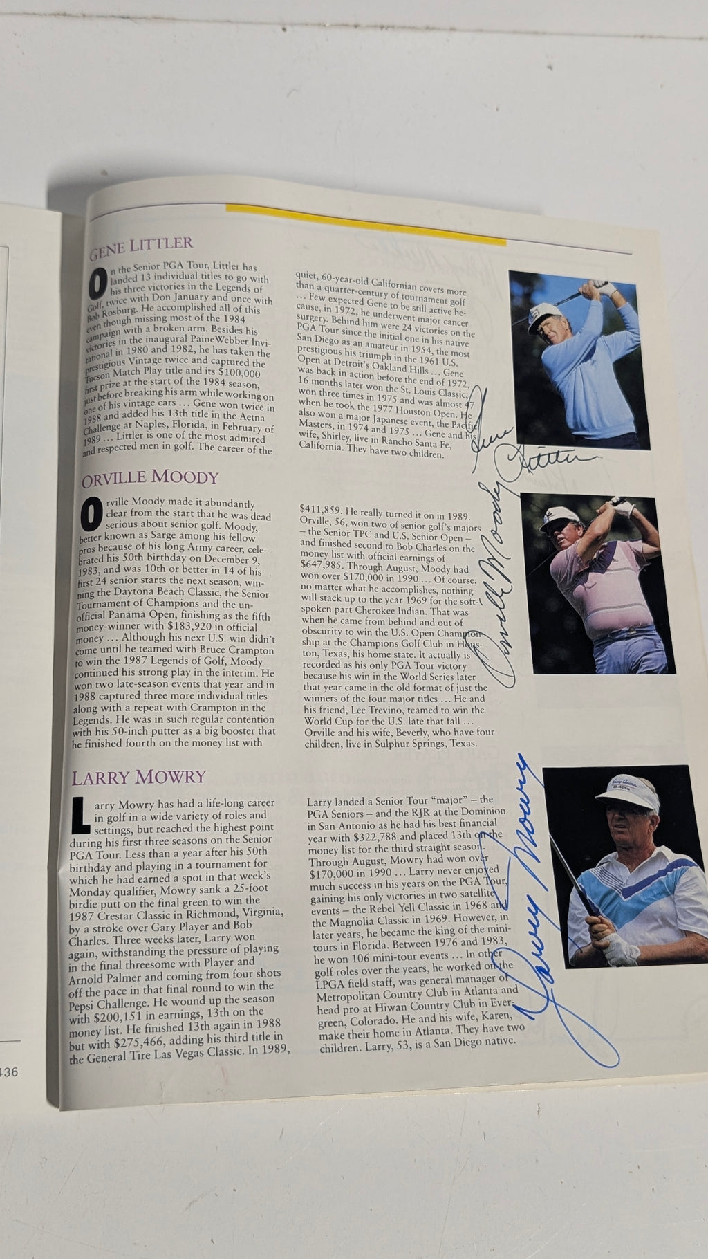 Vintage 1990 Transamerica Senior Golf Program Signed Palmer Trevino Player Pro