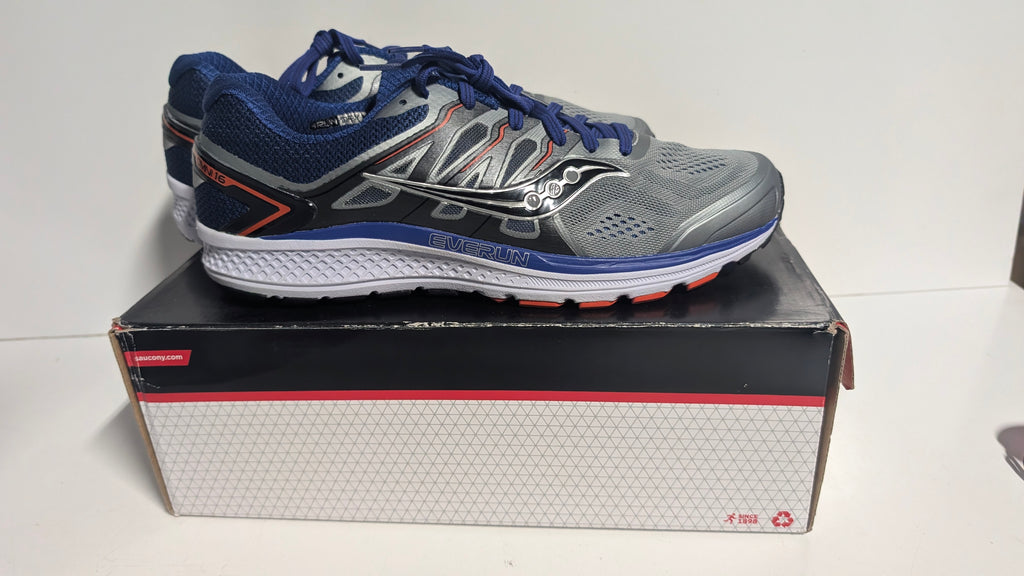 Saucony Omni 15 Everun Running Shoes Gray Blue Mens Size 12 New In Box Stability