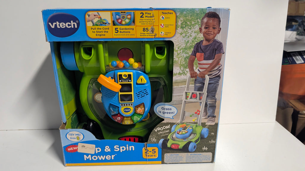 VTech Pop And Spin Mower Interactive Toddler Push Toy With Sounds Ages 2-5 Play